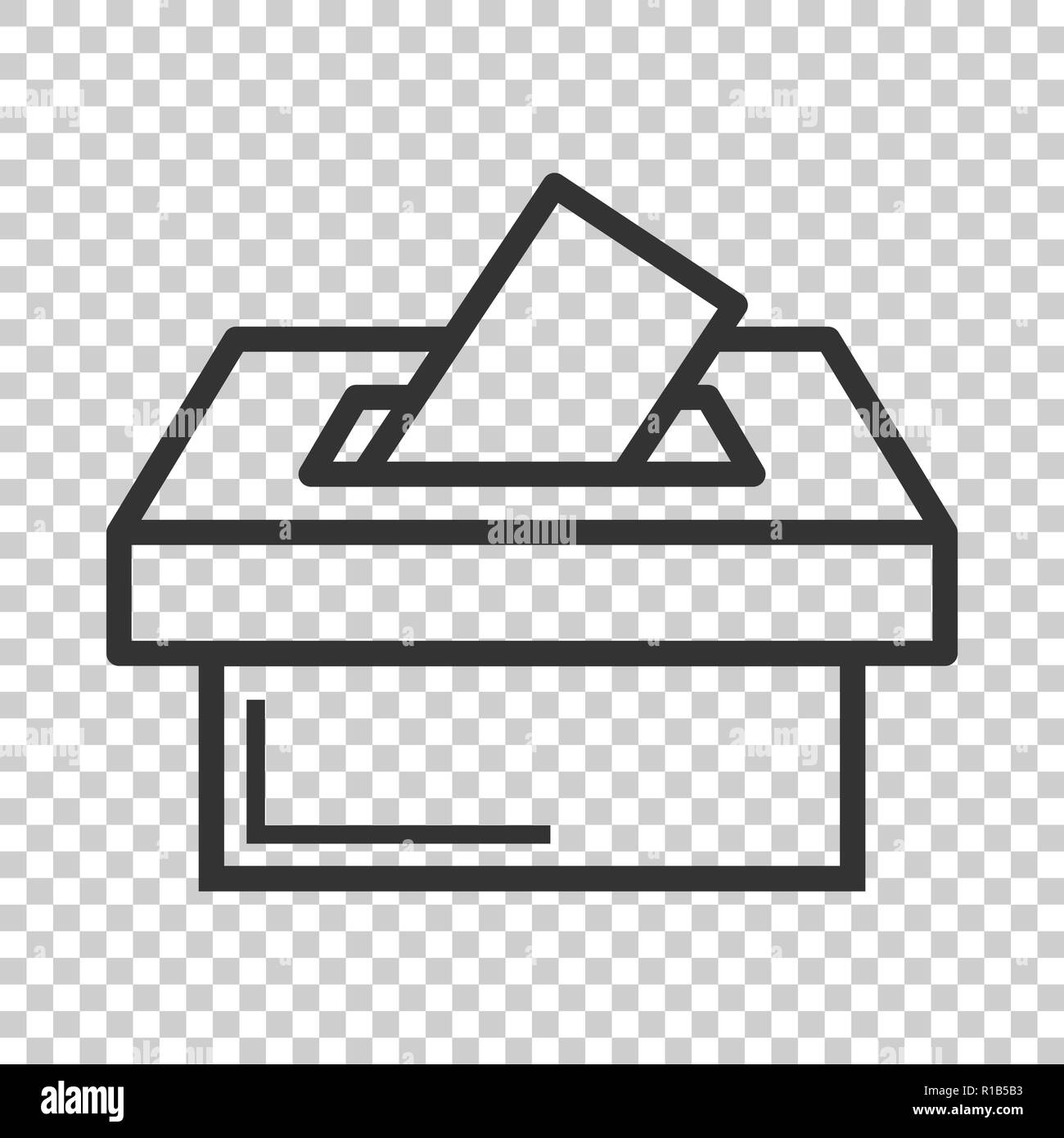 Election voter box icon in flat style. Ballot suggestion vector ...