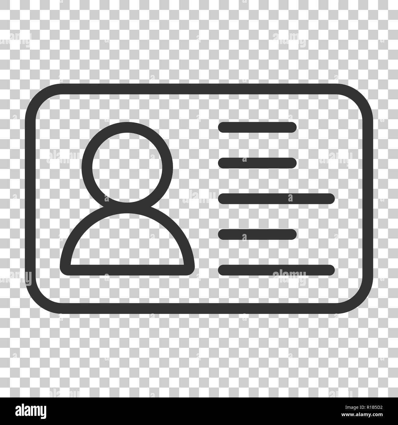 Identification card icon. Id card icon in flat style. Vector illustration  Stock Vector