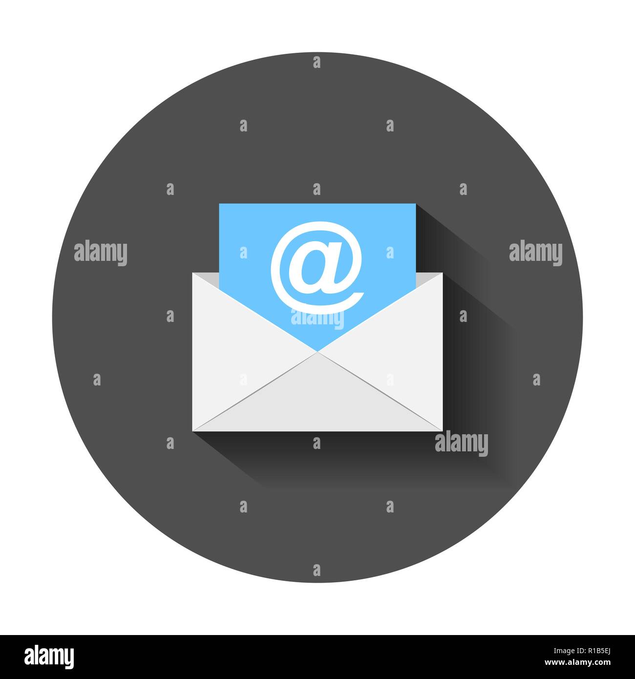 Mail envelope icon in flat style. Email message vector illustration ...
