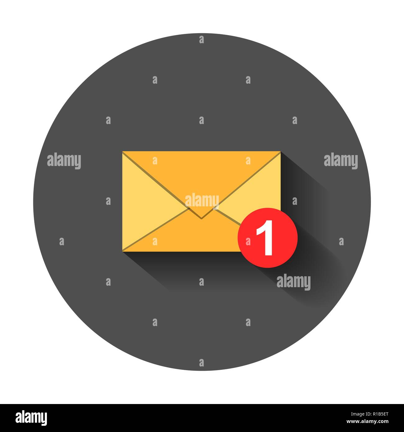 Mail envelope icon in flat style. Email message vector illustration with long shadow. Mailbox e-mail business concept. Stock Vector