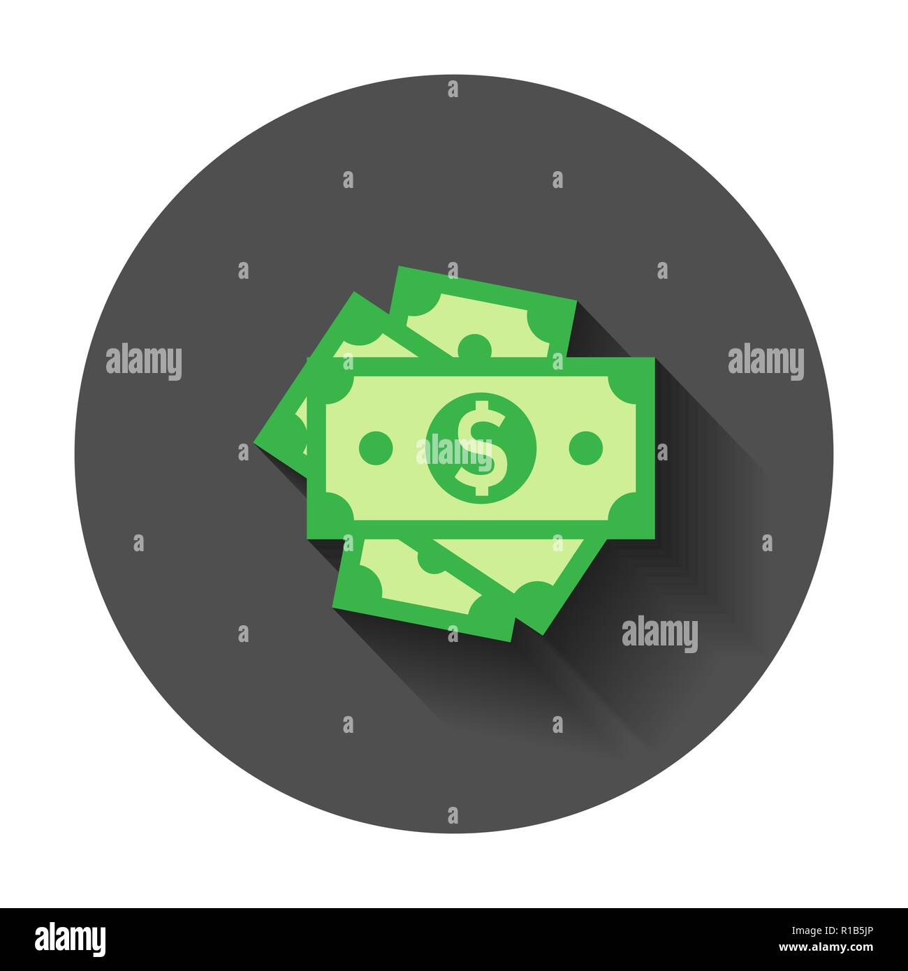Dollar currency banknote icon in flat style. Dollar cash vector ...