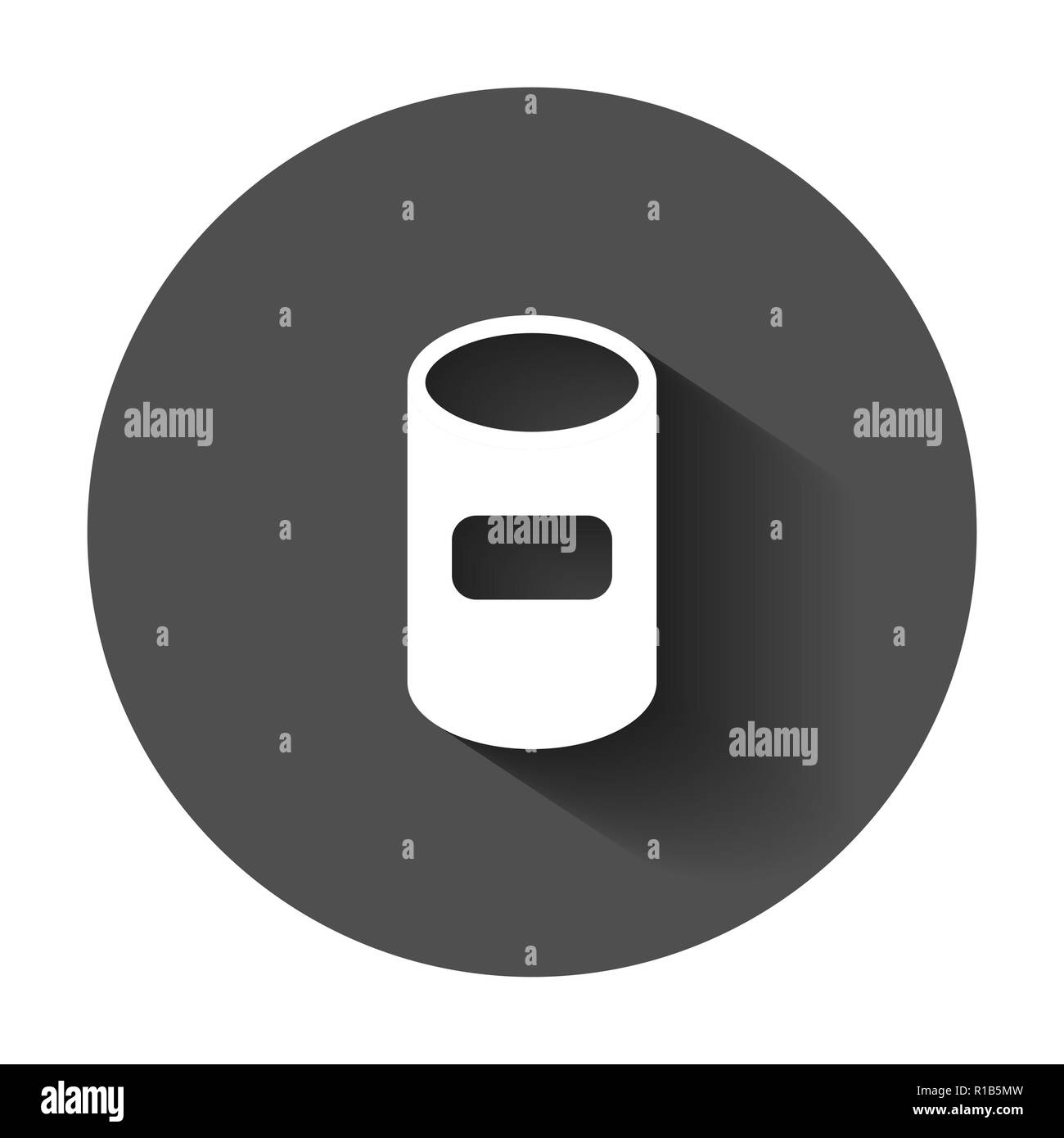 Trash bin garbage icon in flat style. Trash bucket vector illustration ...