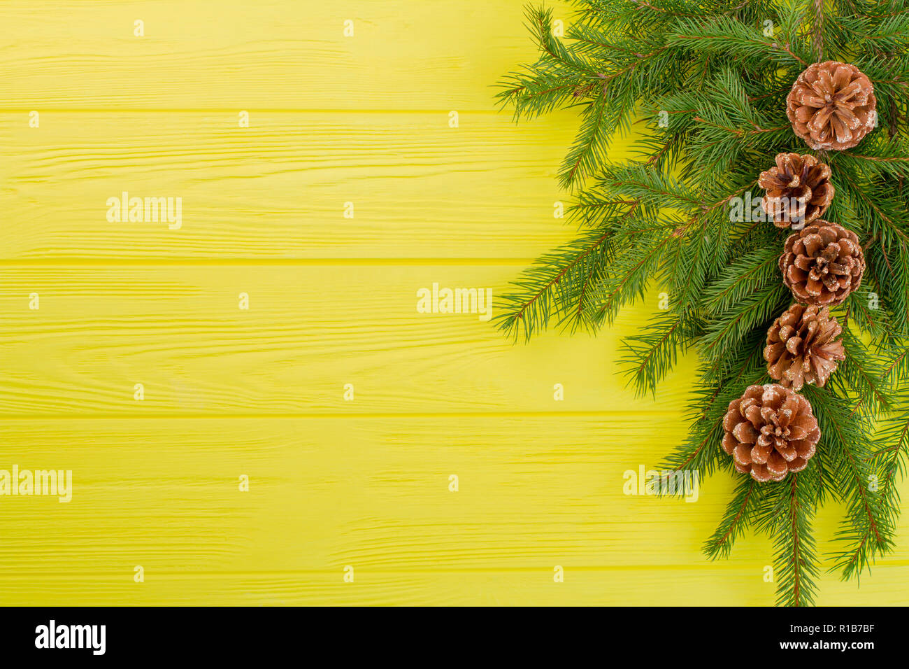 Christmas fir tree border design Stock Photo Alamy
