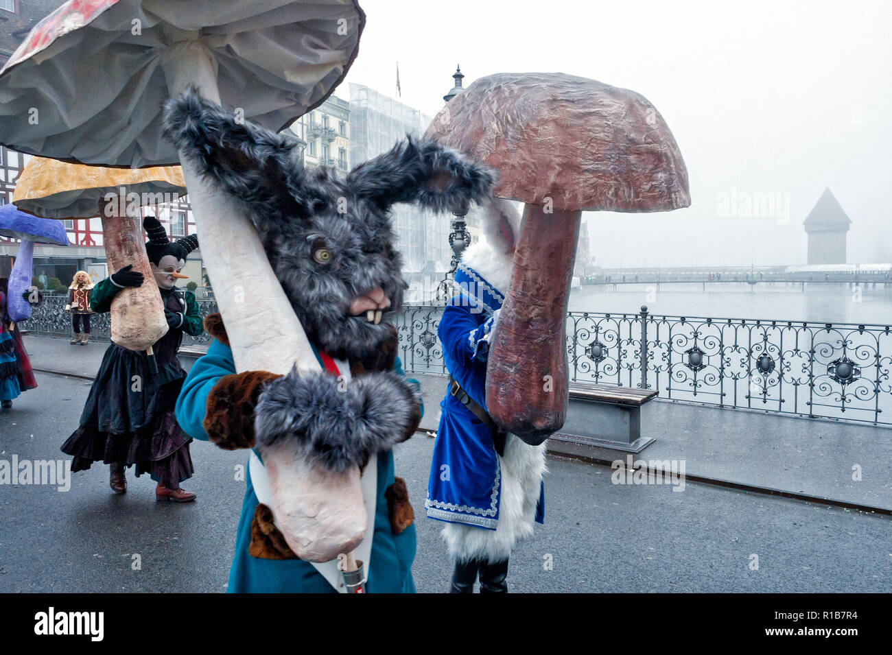 musician dressed with costumes evoking harry potter at Luzern Carnival,  Switzerland Stock Photo - Alamy