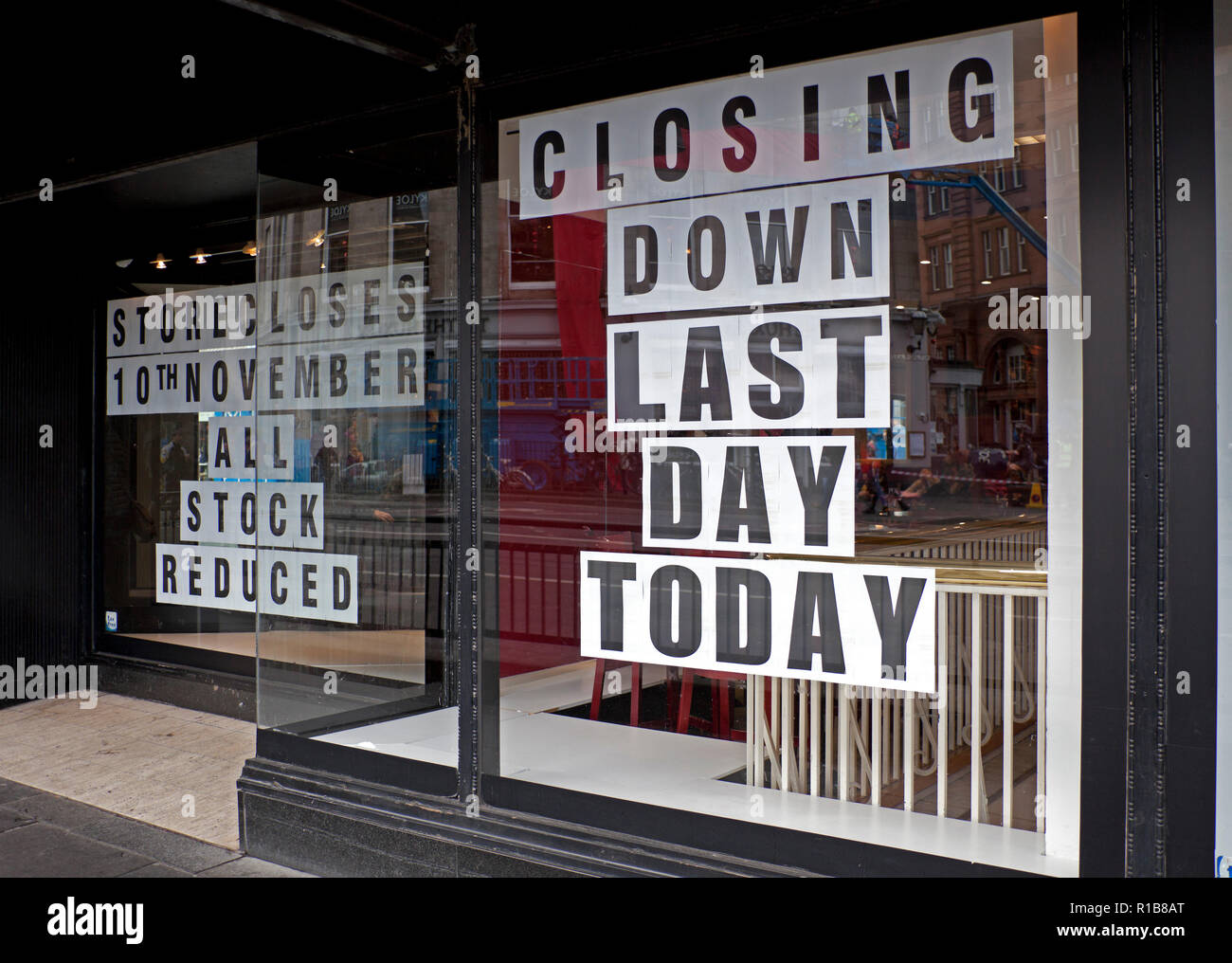 Last Day of House of Fraser store on Princes Street, Edinburgh, Scotland, UK Stock Photo