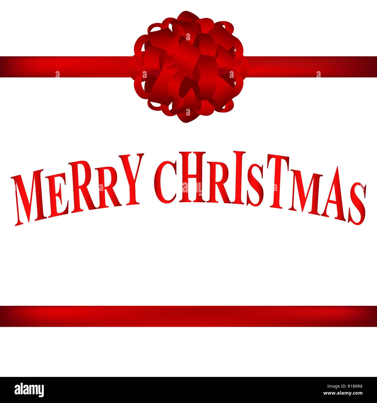 Christmas card with a red bow vector Stock Vector