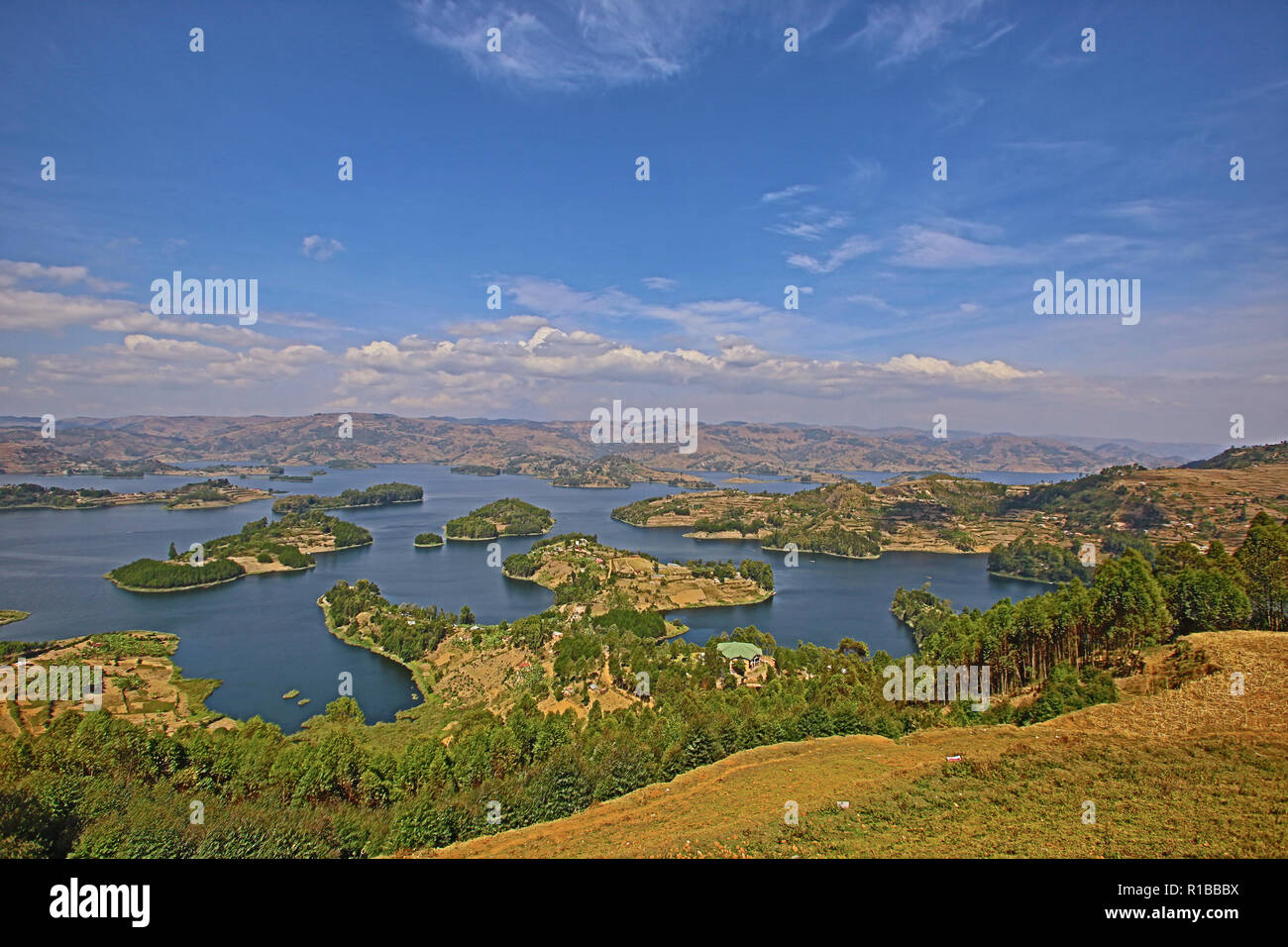 landscape of Lake Bunyonyi, Uganda, Africa Stock Photo