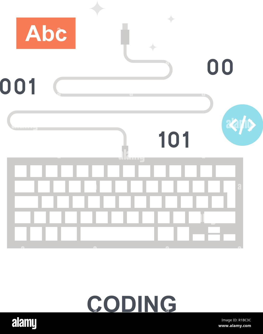Vector illustration of coding flat design concept Stock Vector Image ...
