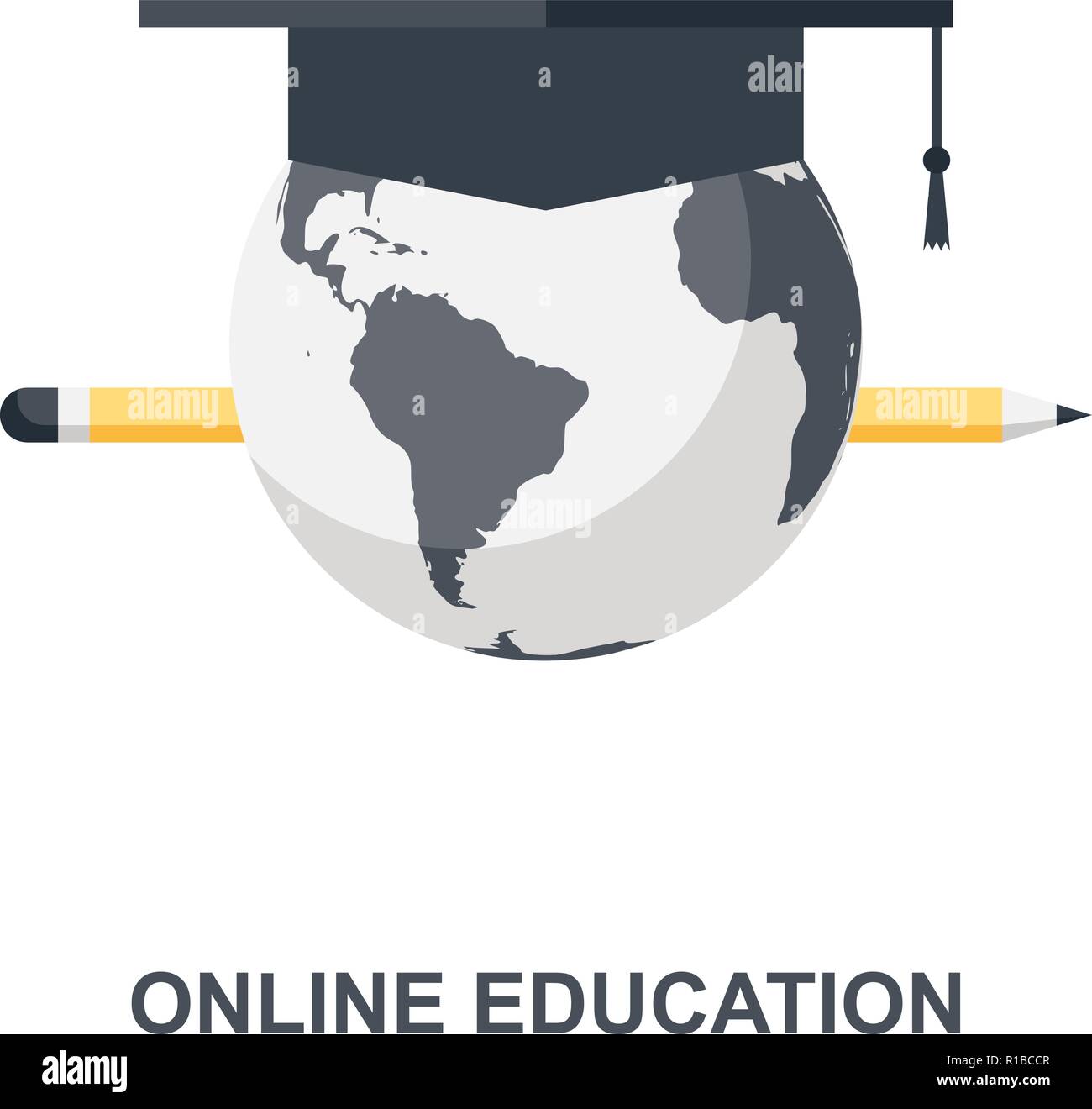 Online education e learning flat icon hi-res stock photography and ...