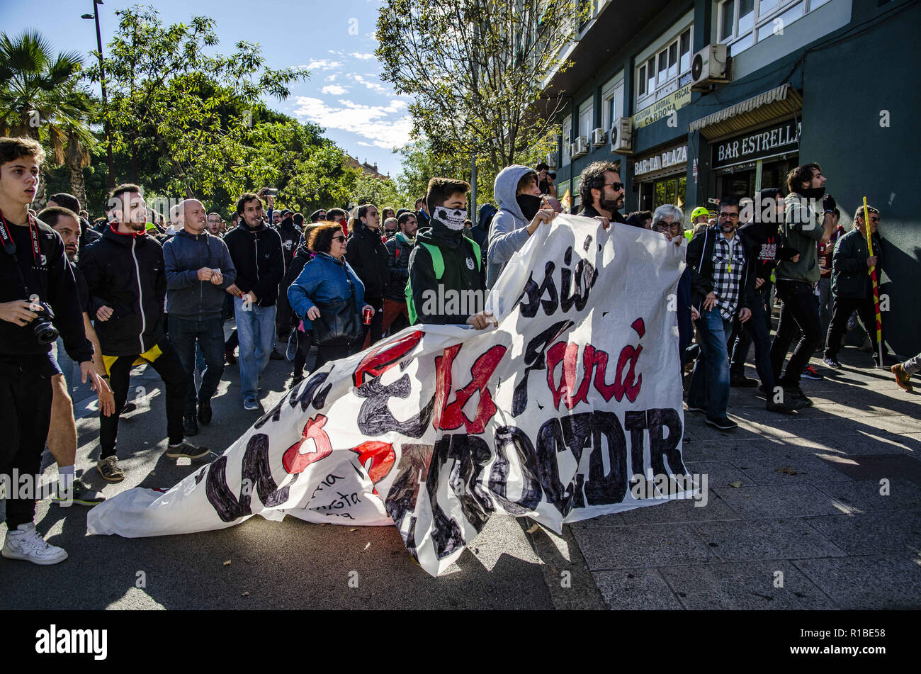 Barcelona Catalonia Spain 10th Nov 2018 A Group Of Protesters
