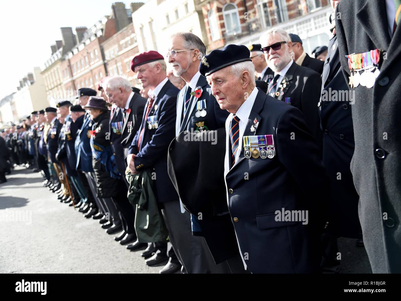 Weymouth, Dorset, UK. 11th Nov, 2018. Remembrance Sunday service and parade in Weymouth, Dorset, UK, Veterans Credit: Finnbarr Webster/Alamy Live News Stock Photo