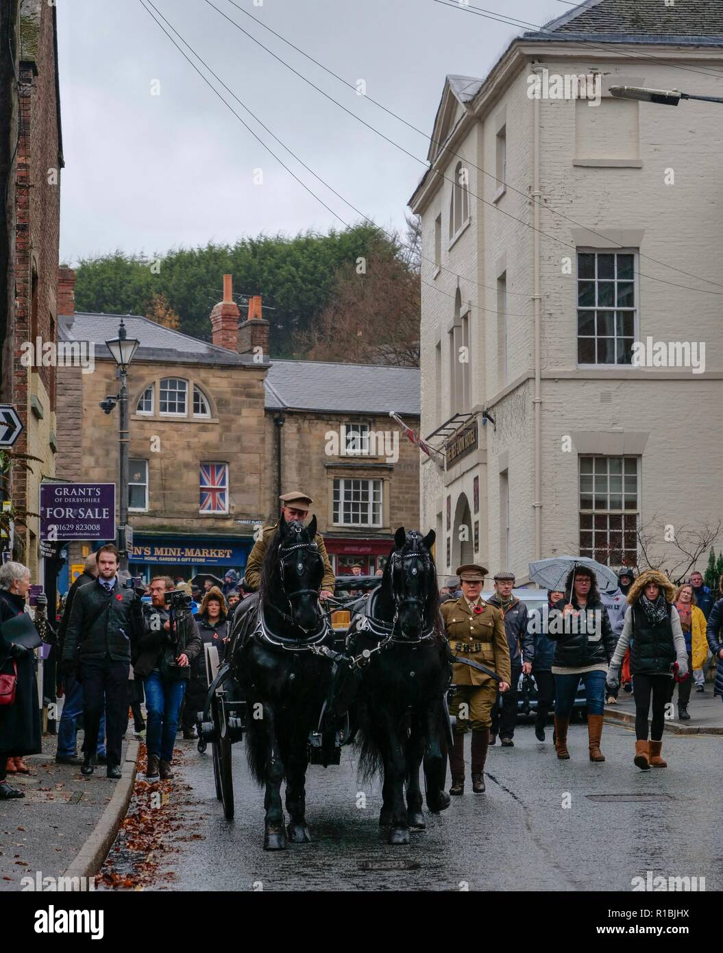Wirksworth Derbyshire, UK. 11th Nov, 2018. , WW1 remembered a hundred