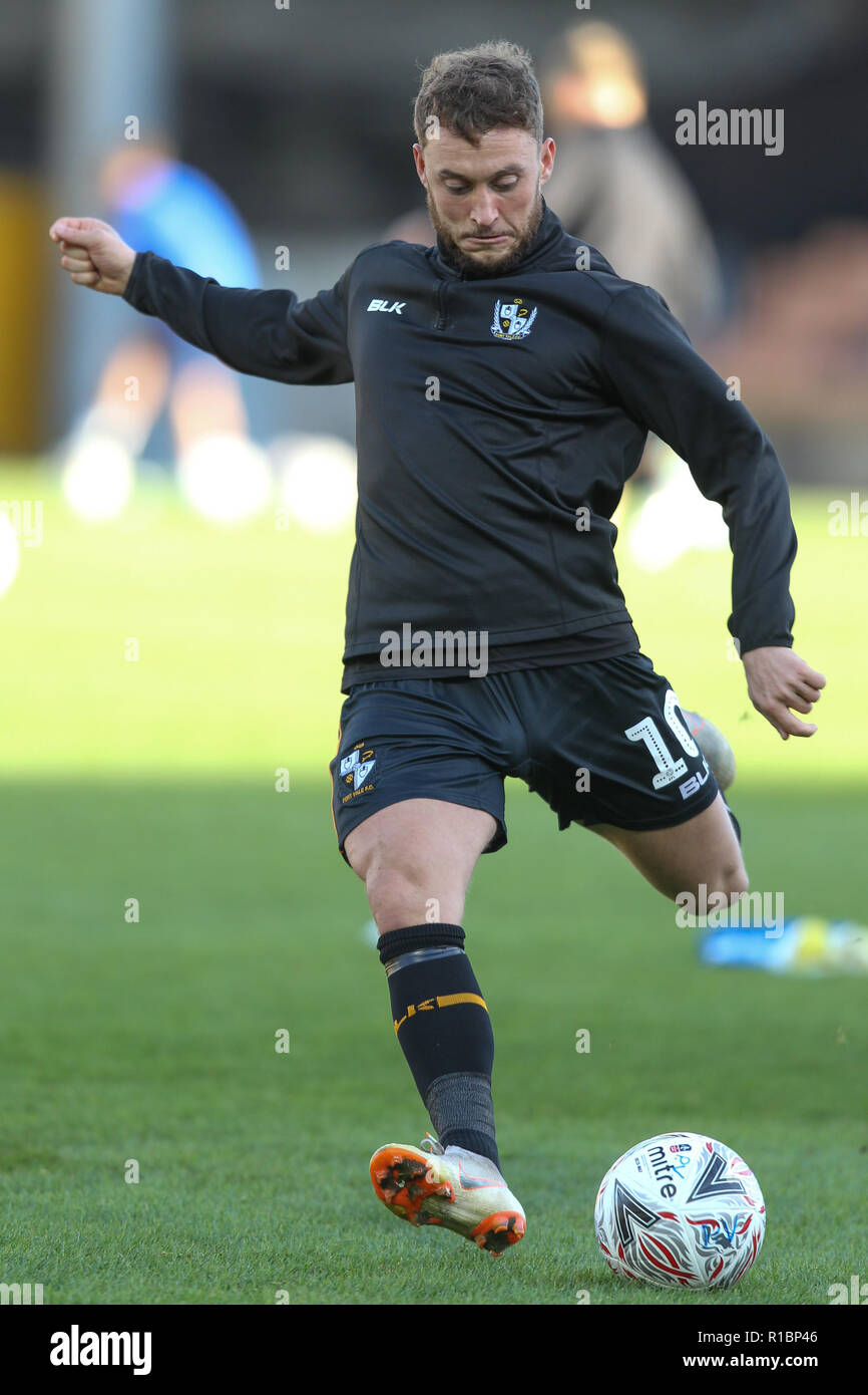 Burslem, Staffordshire, UK. 11th Nov 2018. Port Vale forward Ricky Miller (10) during the The FA Cup first round match between Port Vale and Sunderland at Vale Park, Burslem, England on 11 November 2018. Photo by Jurek Biegus.  Editorial use only, license required for commercial use. No use in betting, games or a single club/league/player publications. Credit: UK Sports Pics Ltd/Alamy Live News Stock Photo