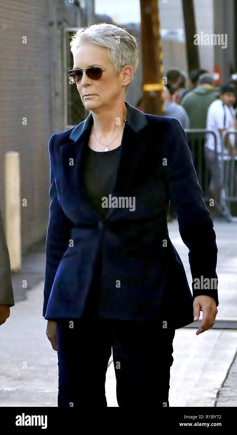 Celebrities at the 'Jimmy Kimmel Live!' studios Featuring: Jamie Lee Curtis  Where: Hollywood, California, United States When: 10 Oct 2018 Credit:   Stock Photo - Alamy