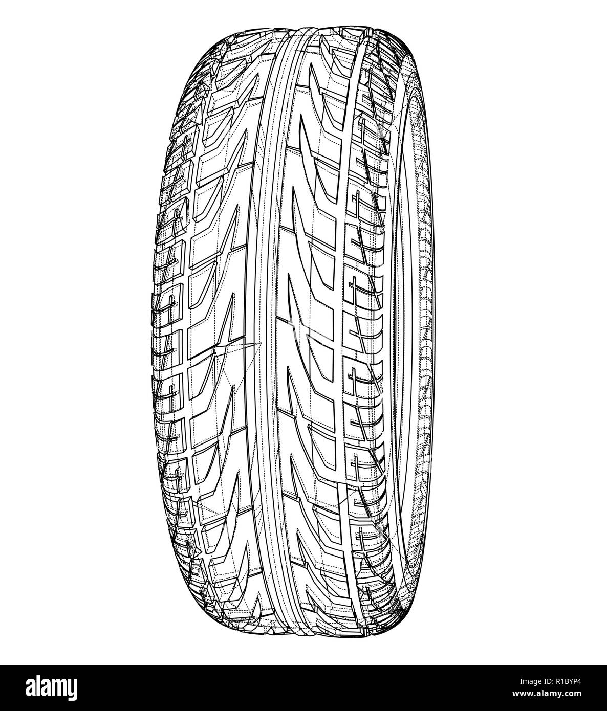 Car tire concept. Vector rendering of 3d Stock Vector