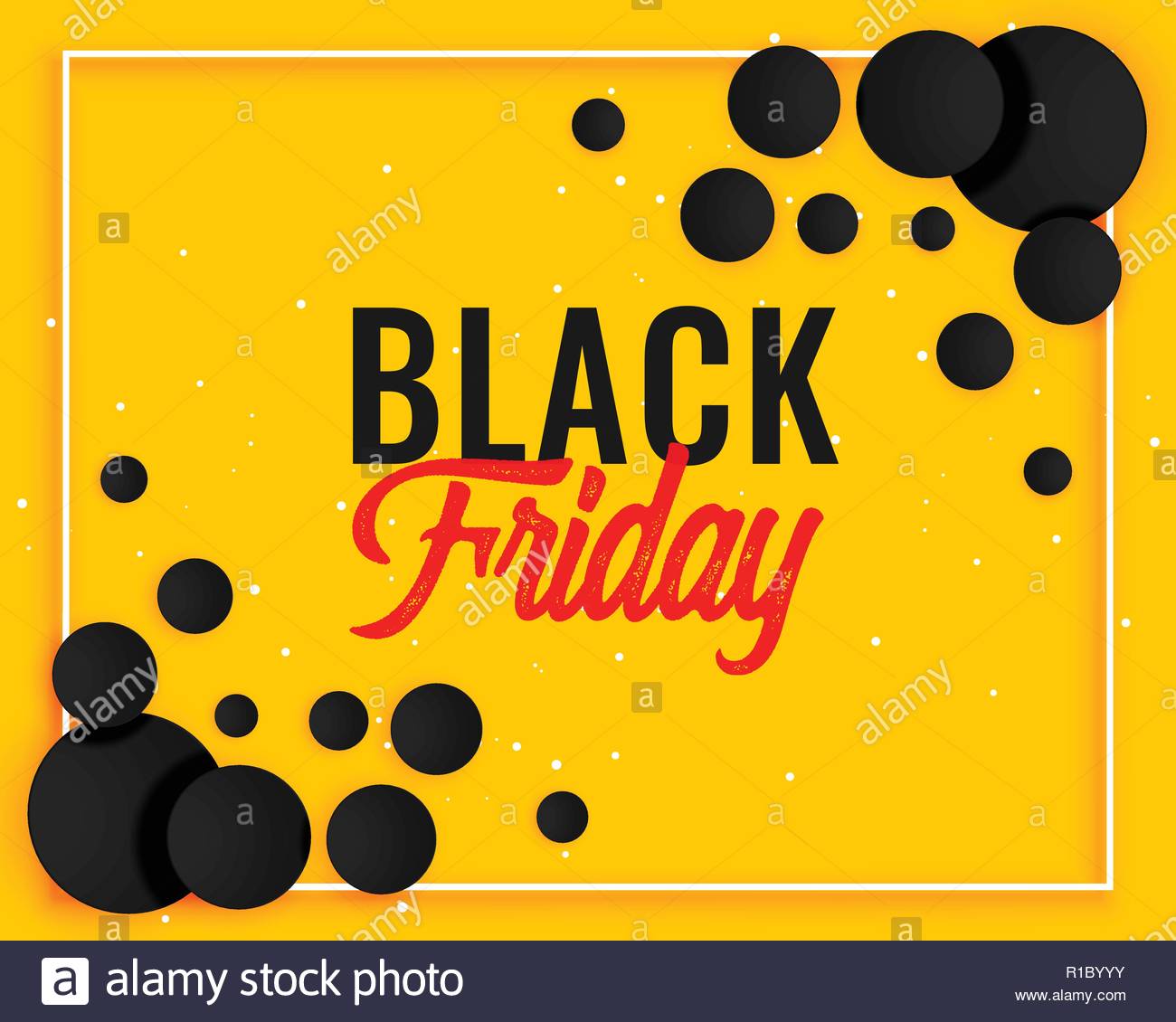 Abstract Black Friday Yellow Banner Design Stock Vector Art