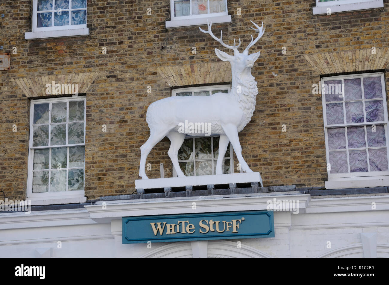 White Hart on shop in North Street, Stortford, Hertfordshire