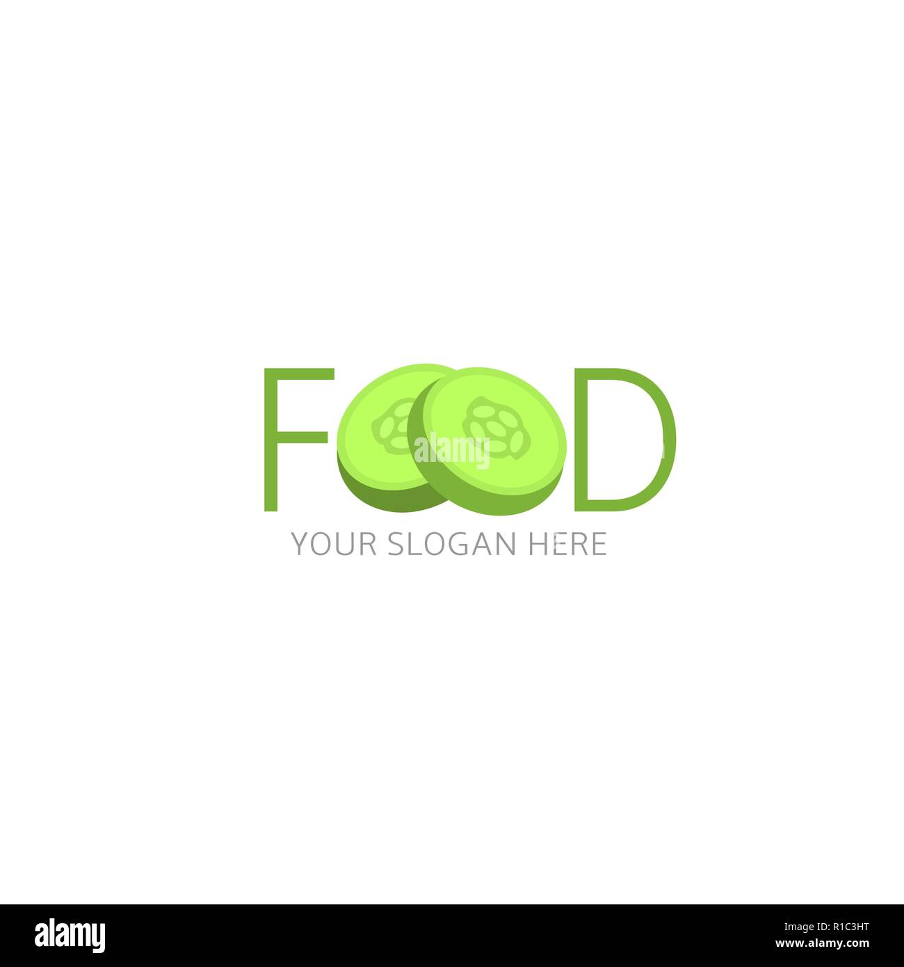 Cucumber icon template.Logotype with cucumber letters,vector illustration Stock Vector