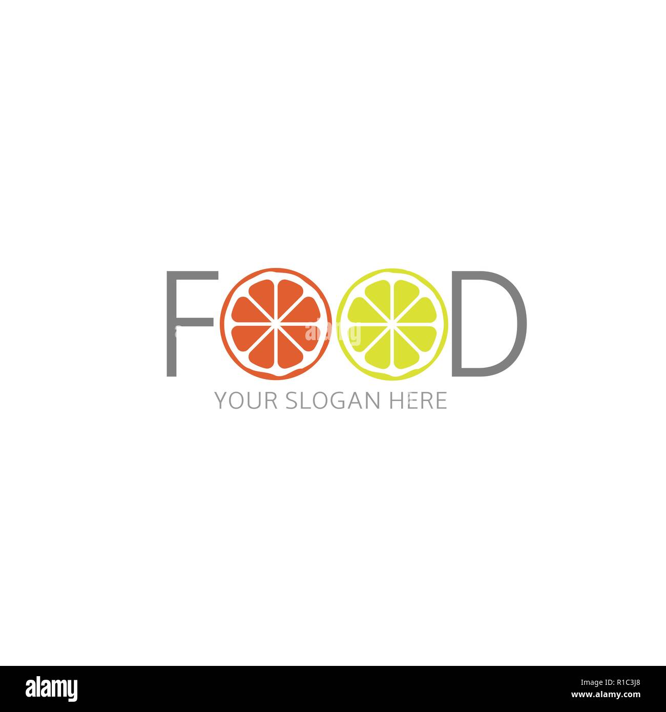 Grapefruit and lemon icon template.Logotype sign,vector illustration Stock Vector