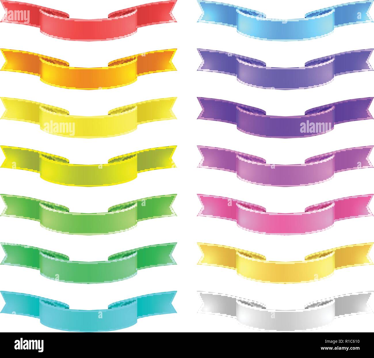 isolated vector colored satin ribbons set Stock Vector Image & Art - Alamy