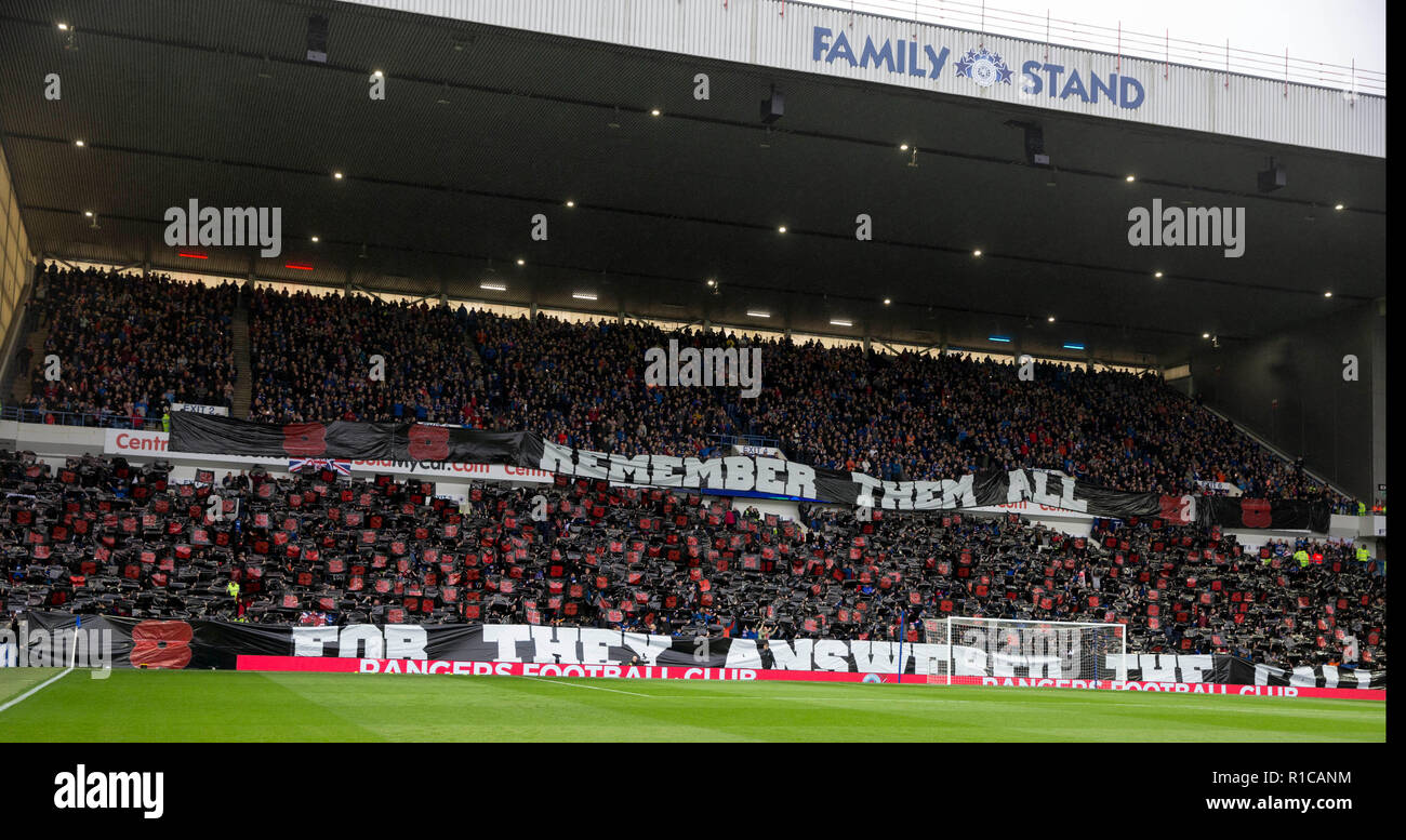 Fans Display A Banner In Tribute For Remembrance Sunday During The