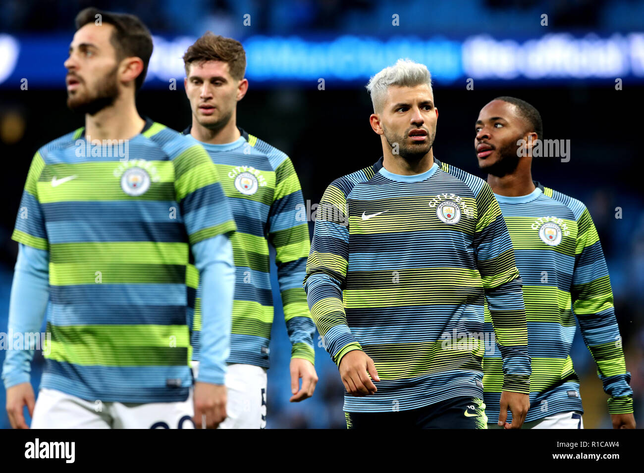 Manchester City's Sergio Aguero during the Premier League match at the Etihad Stadium, Manchester. Stock Photo