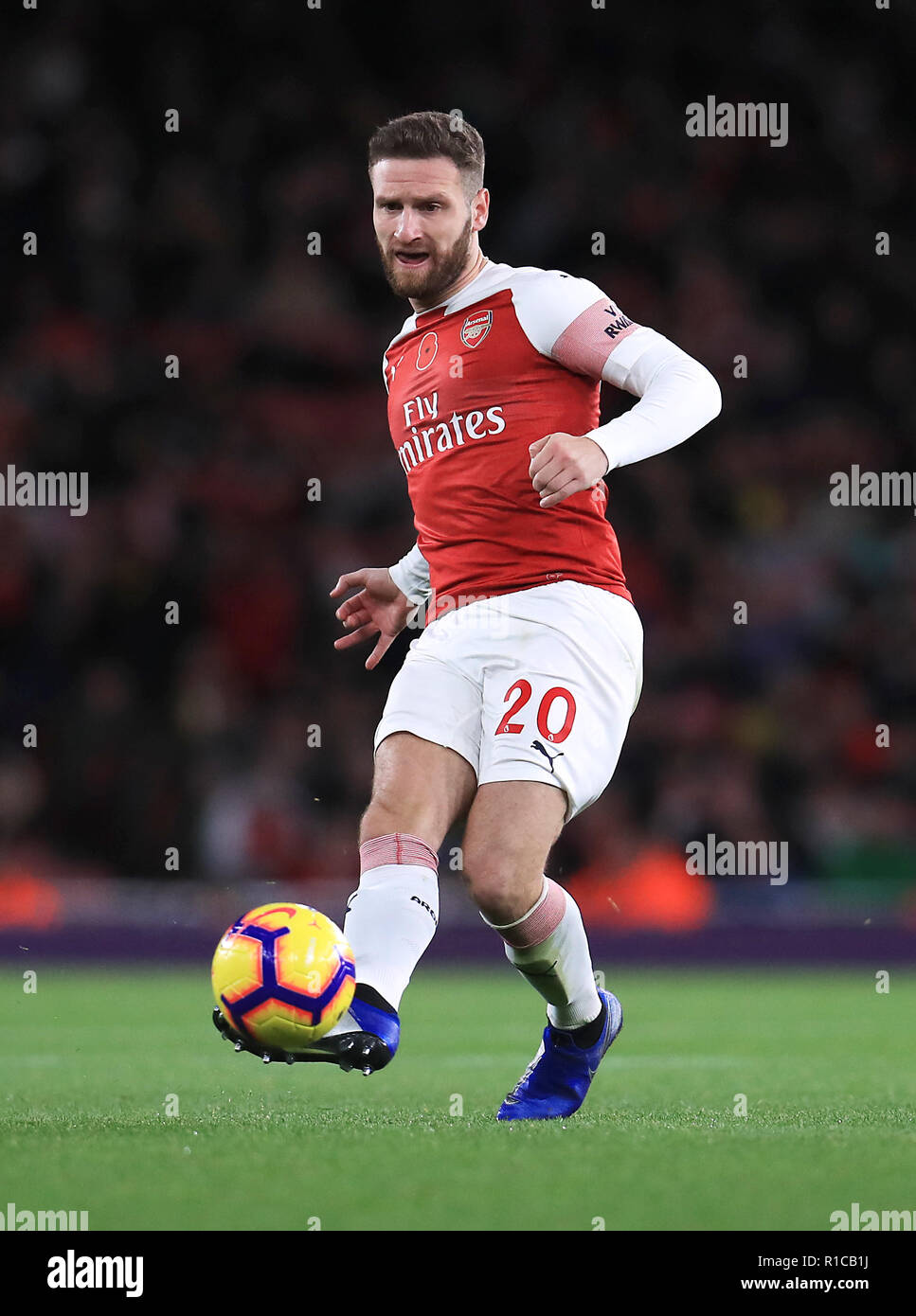 Arsenal's Shkodran Mustafi in action during the Premier League match at ...