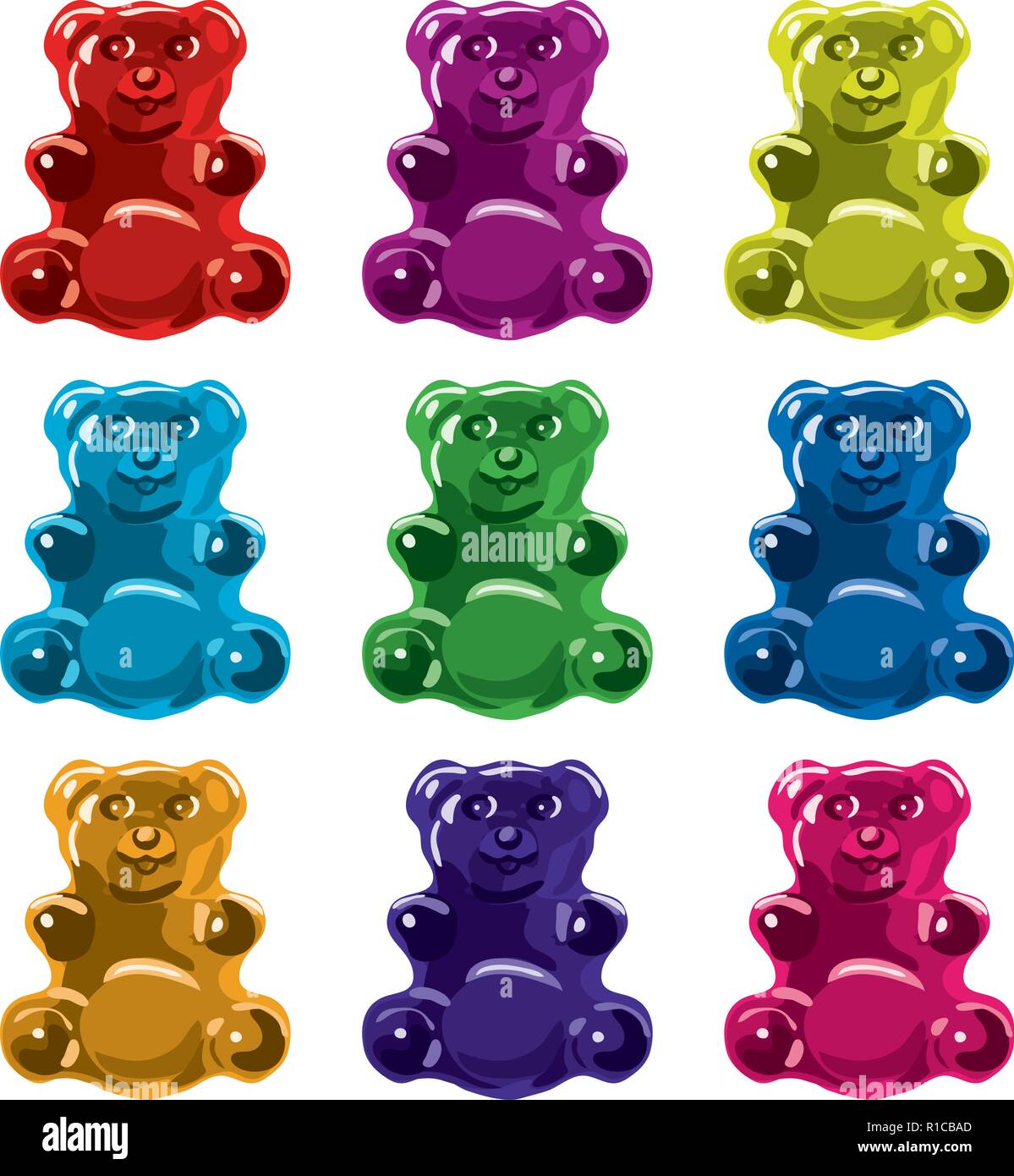 Sweets And Candy Related Jelly Bear Or Gummy Bear Vector In Flat
