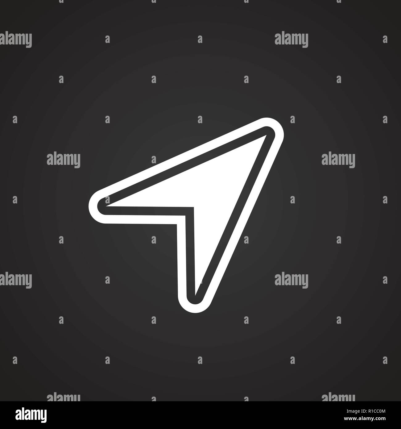 Arrow with outline on black background Stock Vector Image & Art - Alamy