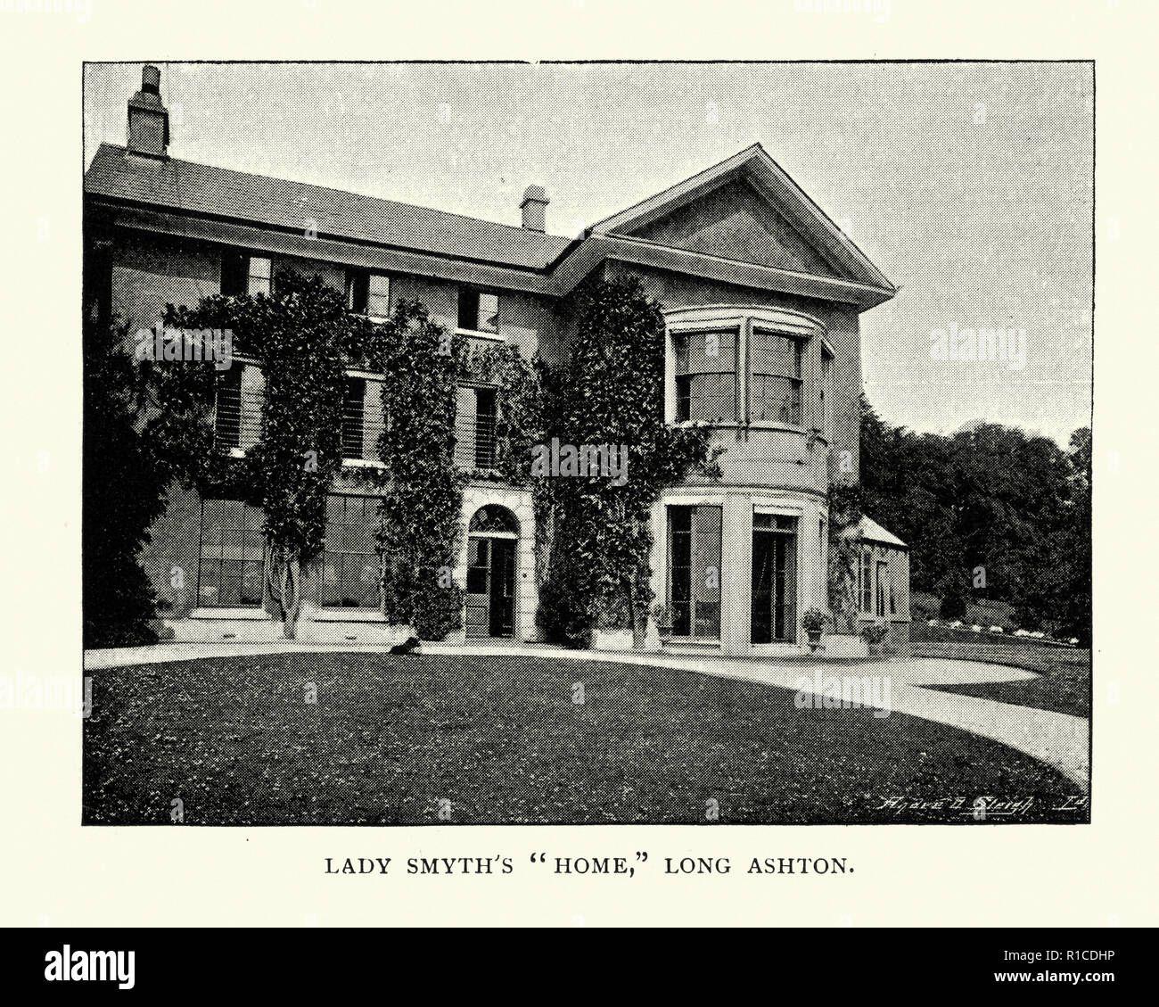Vintage photograph of a Victorian house at Long Ashton, Somerset