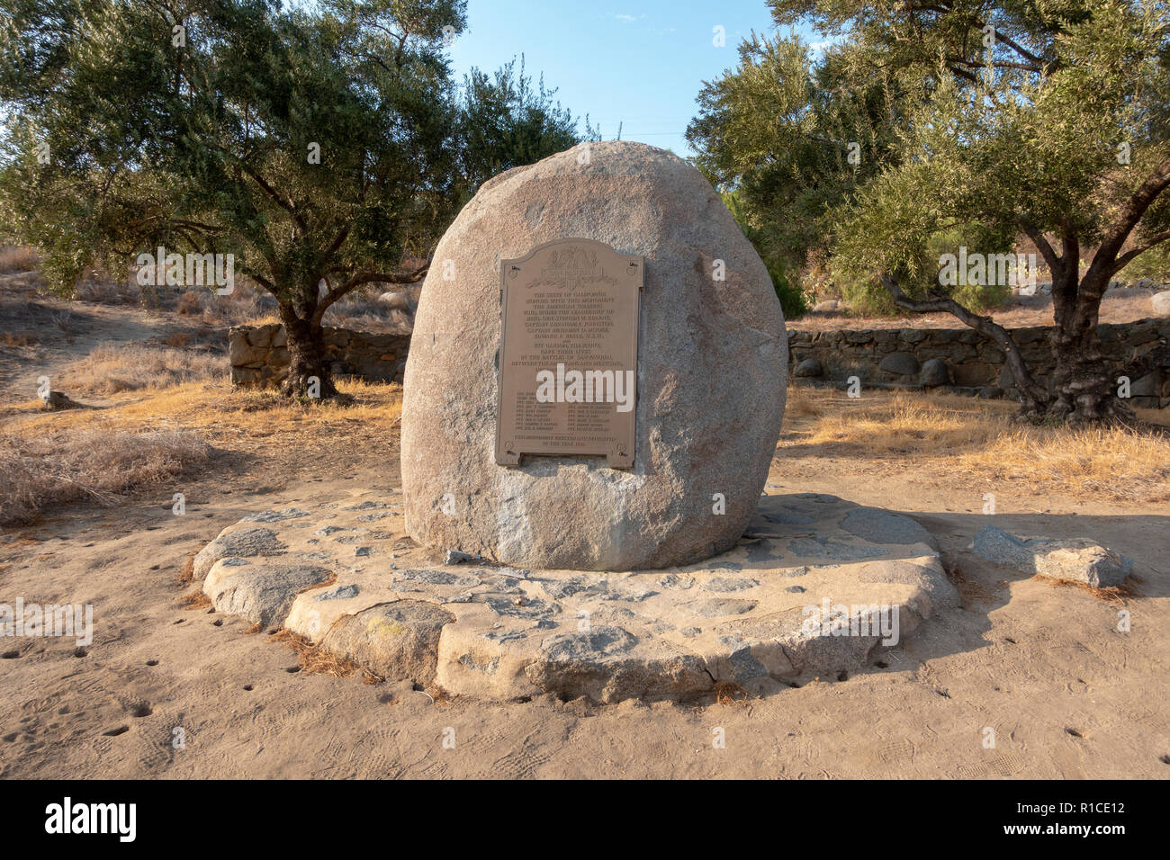 Memorial marker in the San Pasqual Battlefield State Historic Park