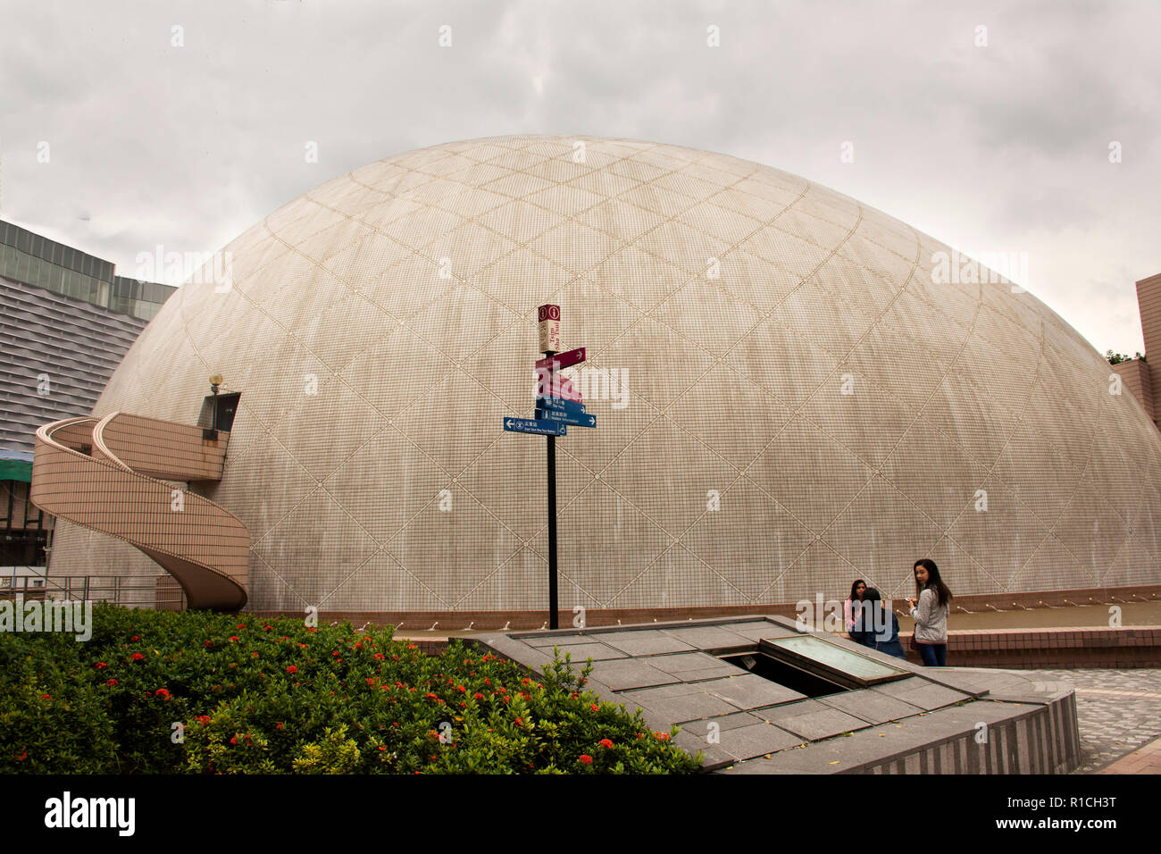 Hong Kong Space Museum for chinese people and foreign travelers visited and learning in Tsim Sha