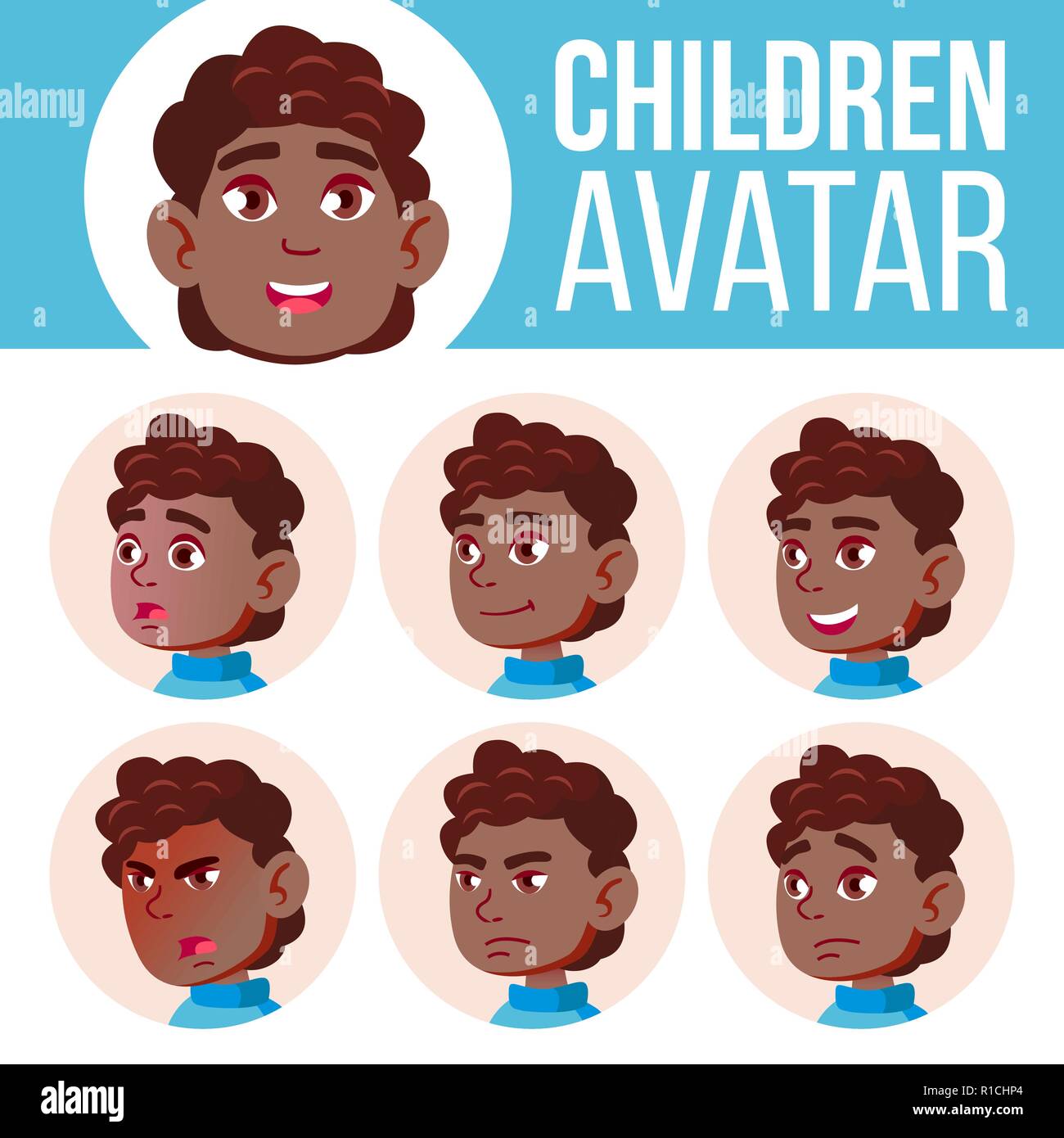 Happy Kid Avatar Funny Boy Profile Picture - Arte vetorial de