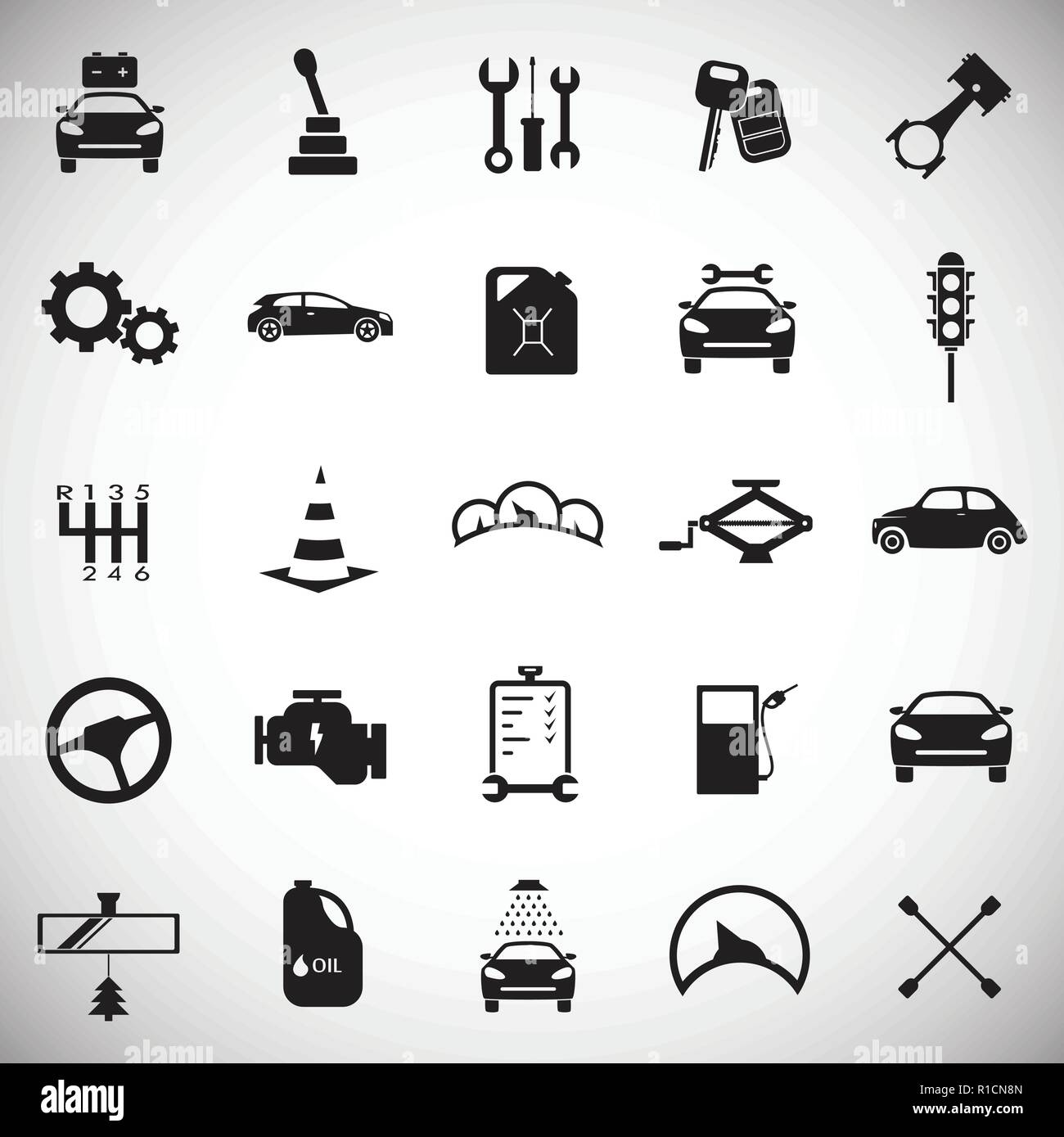 Car and service set on white background icons Stock Vector Image & Art ...