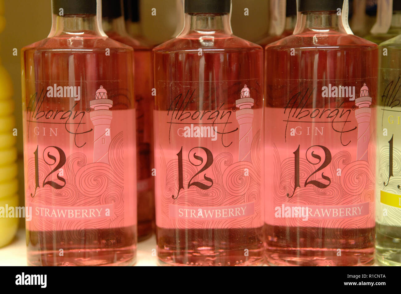 Alboran, gin,strawberry Stock Photo