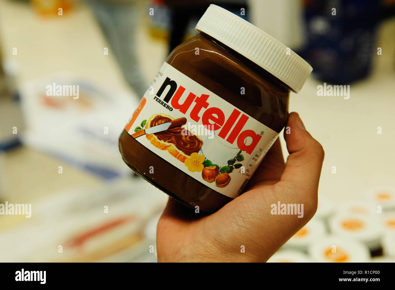 a jar of Nutella Stock Photo Alamy