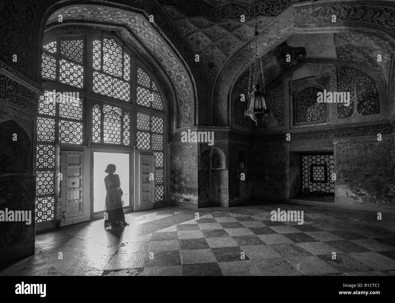 The vestibule in Akbar's Tomb in Sikandra, Near Agra, India Stock Photo