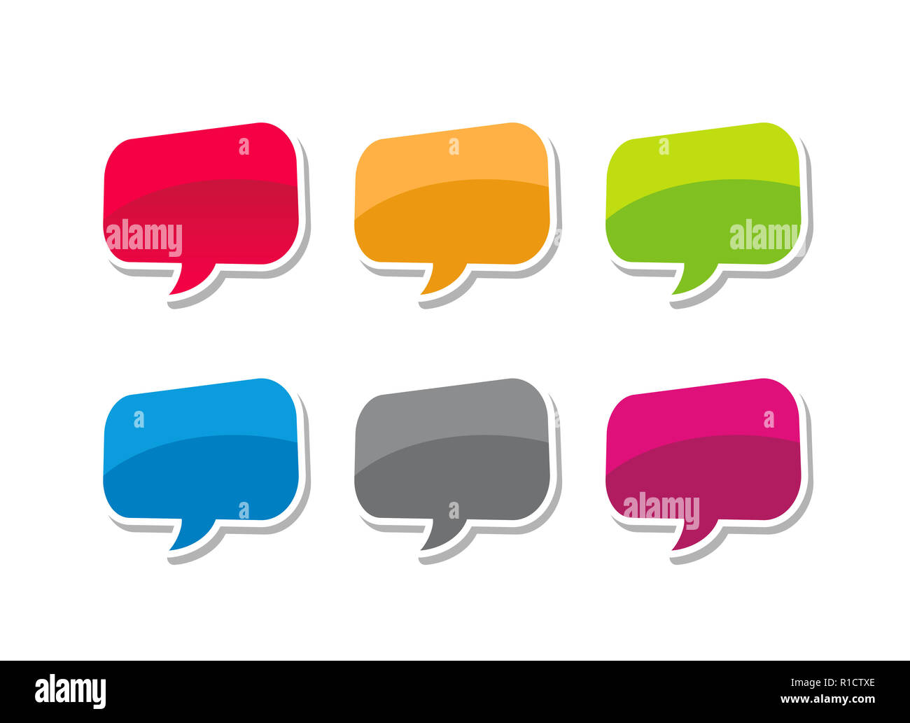 Speech bubble, colorfull bubble text vector illustration set Stock Photo