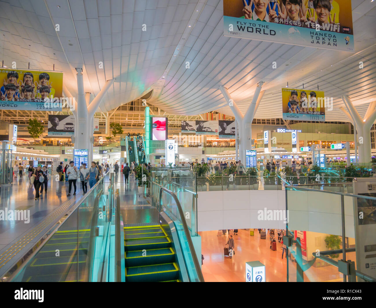 Tokyo, Japan. September 14, 2018. Interior of Haneda International Airport,  Domestic Terminal Waiting Area Stock Photo - Alamy