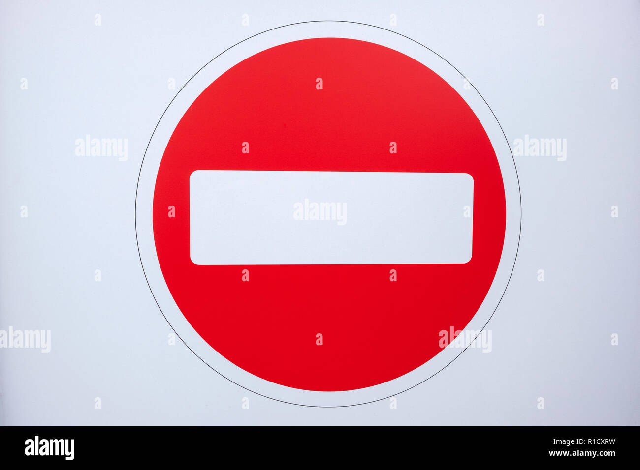 Close up of a No Entry road sign UK Stock Photo