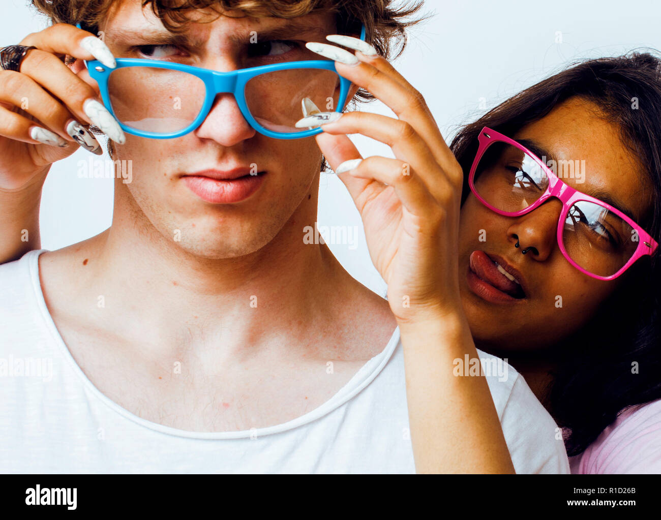 Best Friends Teenage Girl And Boy Together Having Fun Posing Em Stock Photo Alamy