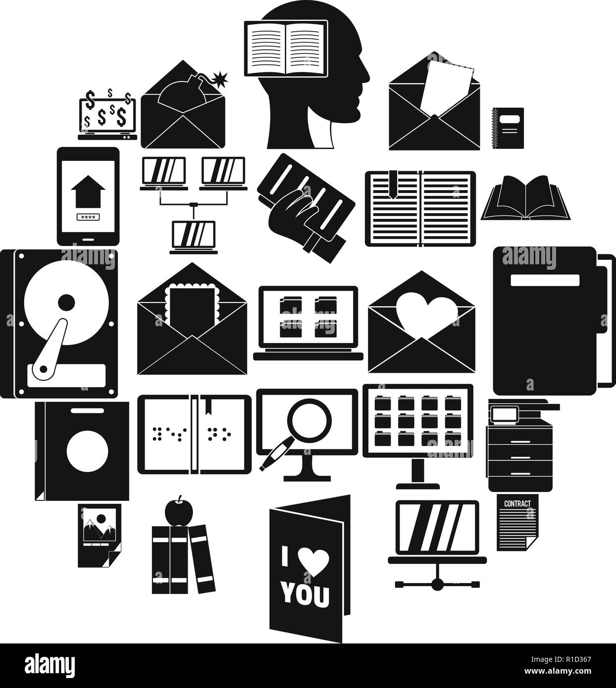Folder icons set, simple style Stock Vector Image & Art - Alamy