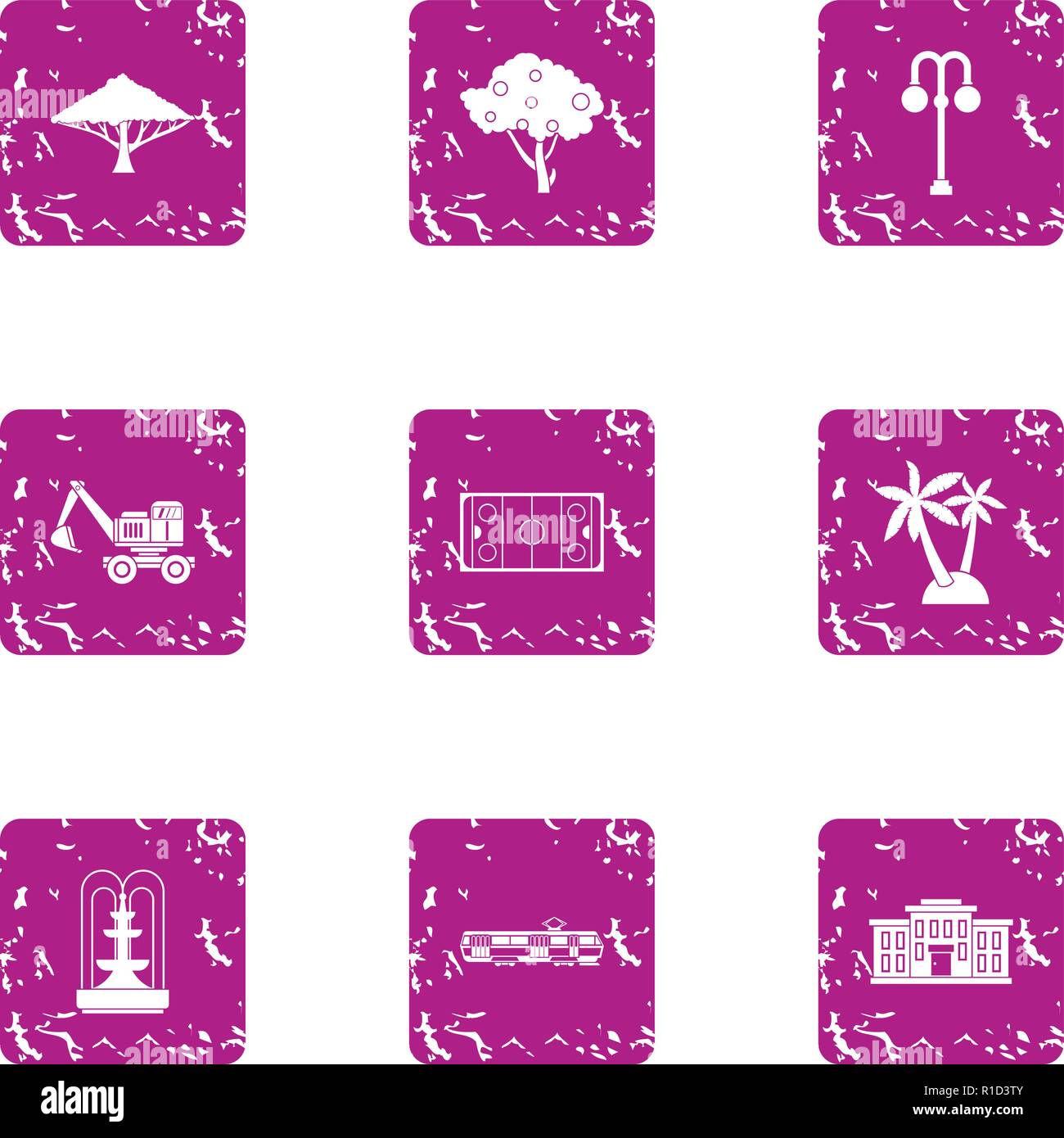 Build a park icons set, grunge style Stock Vector Image & Art - Alamy