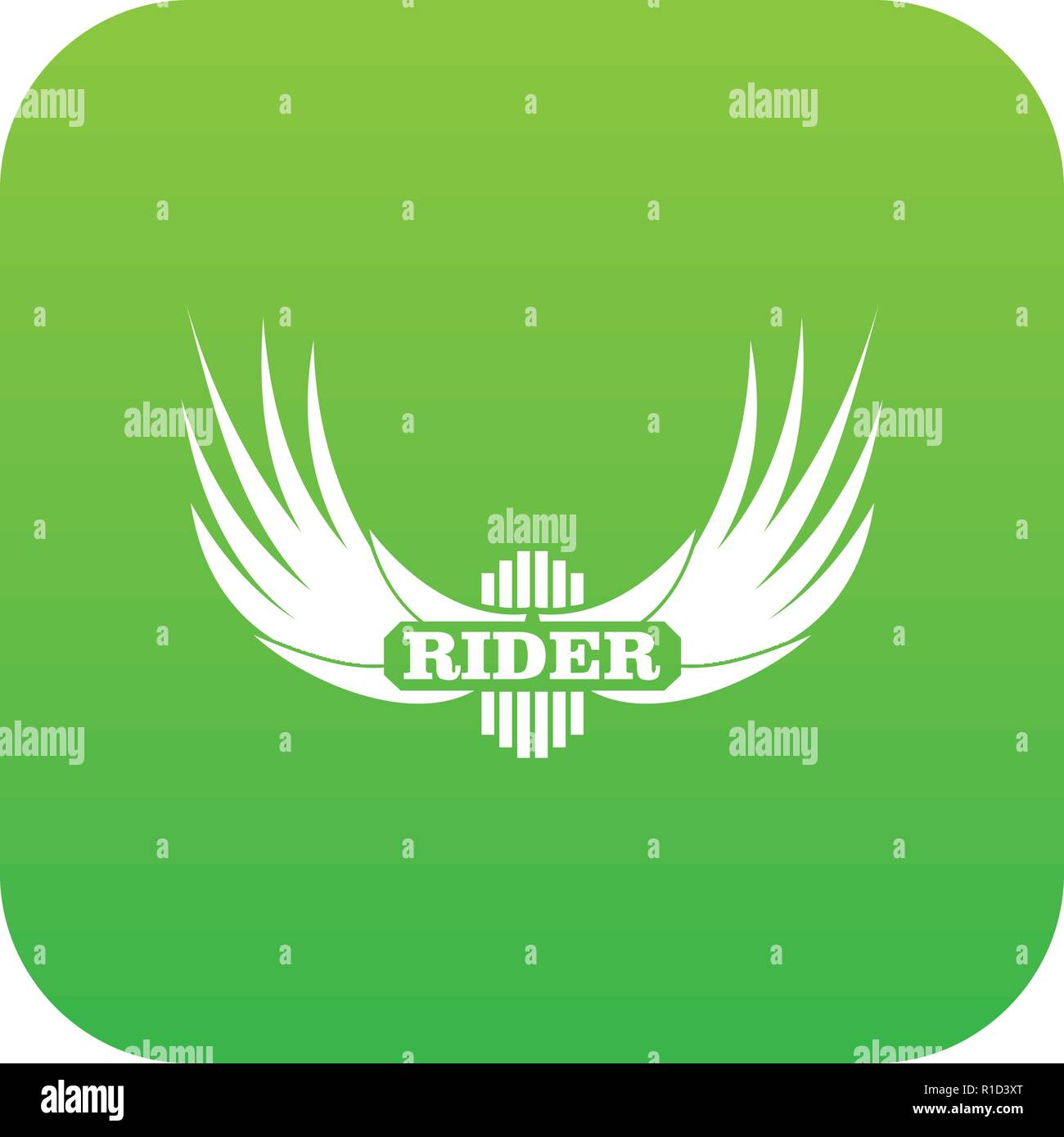 Rider wing icon green vector Stock Vector Image & Art - Alamy