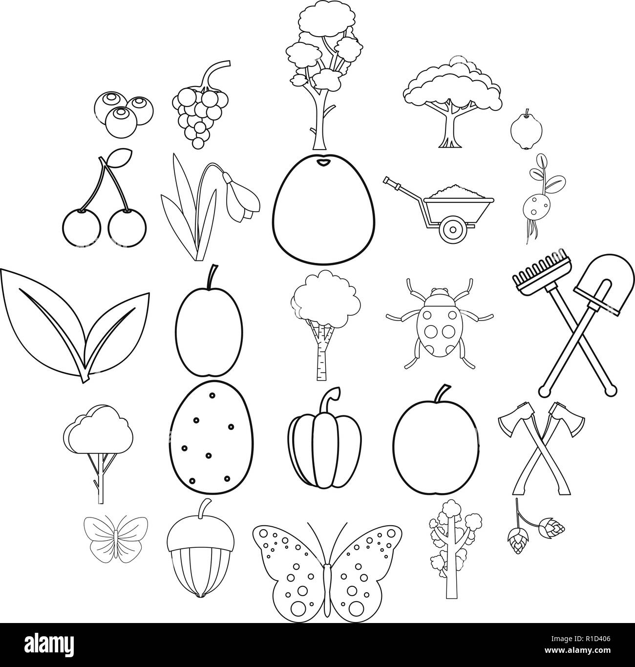 Cultivation icons set, outline style Stock Vector Image & Art - Alamy