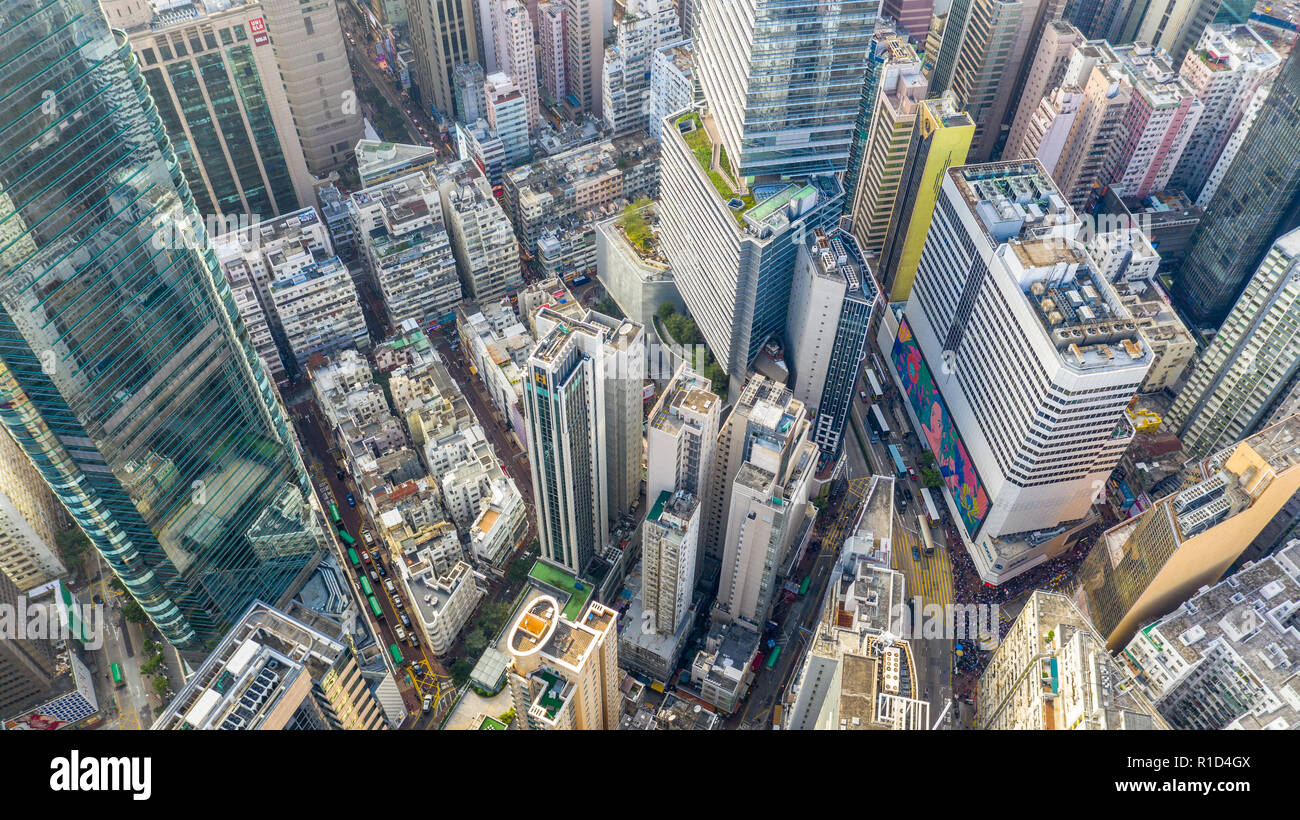 Aerial view of Causeway Bay, Hong Kong Stock Photo