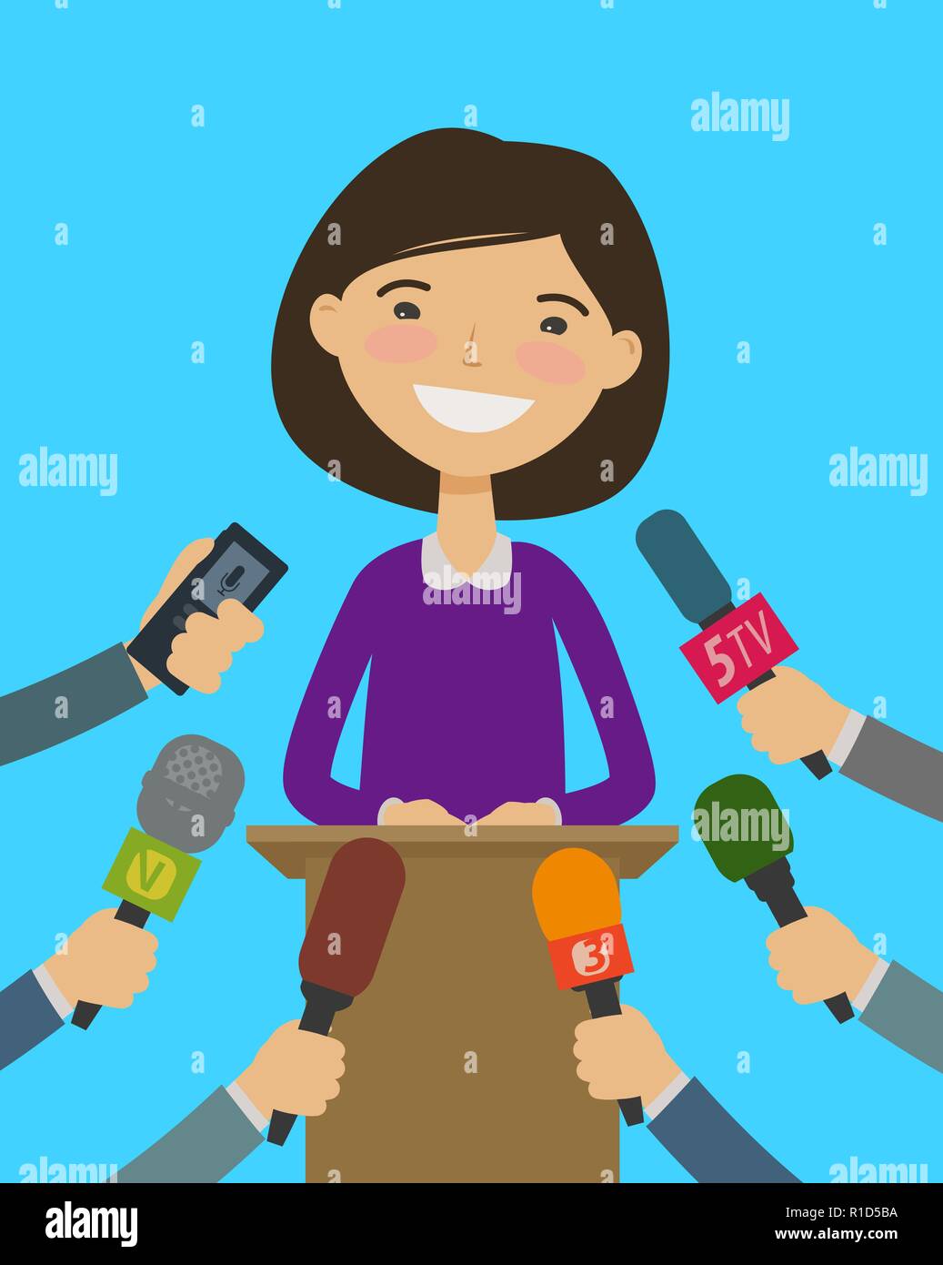 Public speaker, interview with journalists. Press Conference concept. Cartoon vector illustration Stock Vector Image & Art - Alamy Public speaker, interview with journalists. Press Conference concept. Cartoon vector illustration Stock Vector Image & Art - Alamy