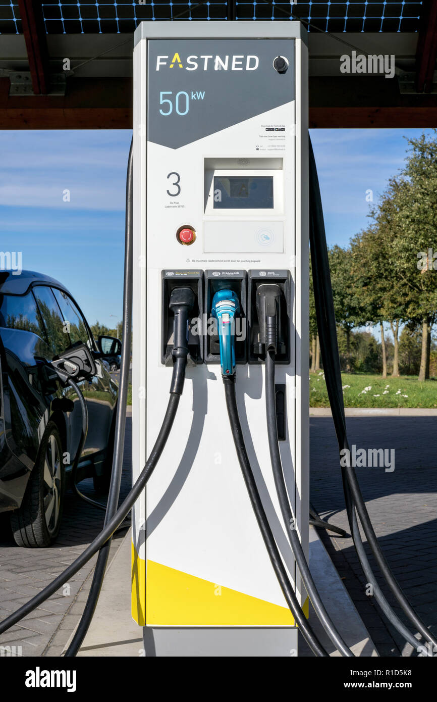 Fastned electric vehicle charging station Stock Photo
