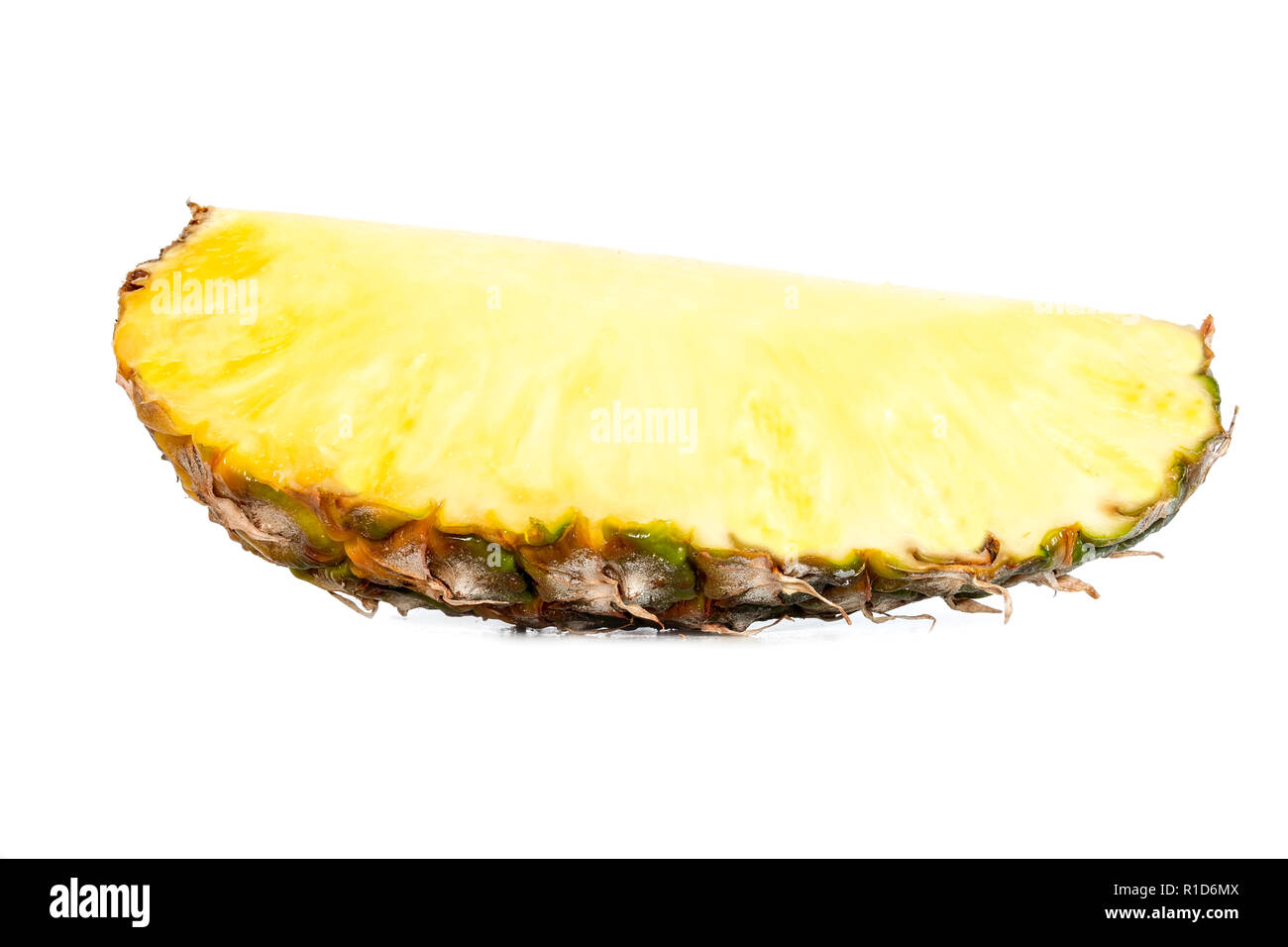 Pineapple slice fruit isolated on white background Stock Photo - Alamy
