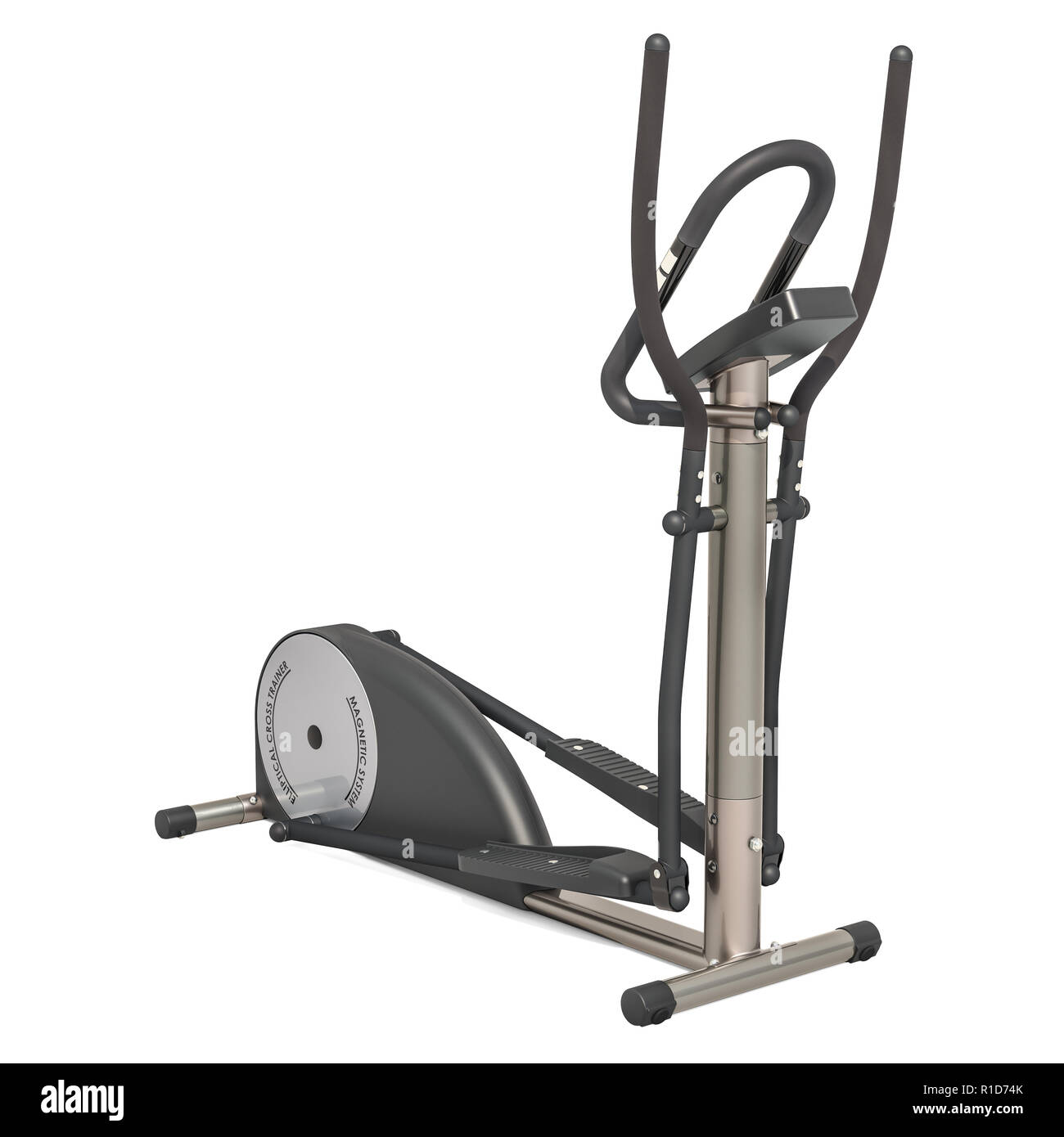Elliptical trainer, 3D rendering isolated on white background Stock
